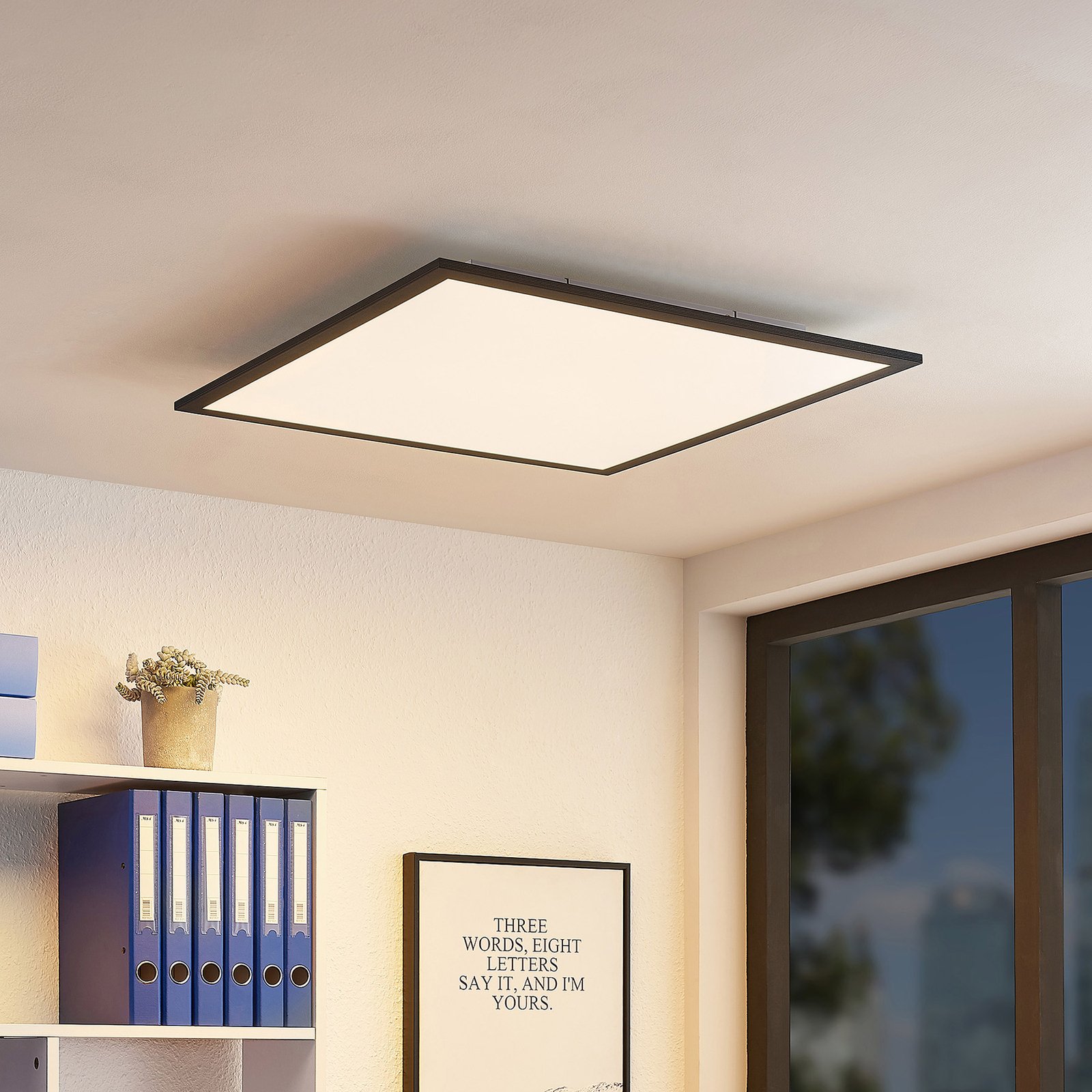 Nelios Ceiling Lamp LED 4000K 62x62 Black - Lindby