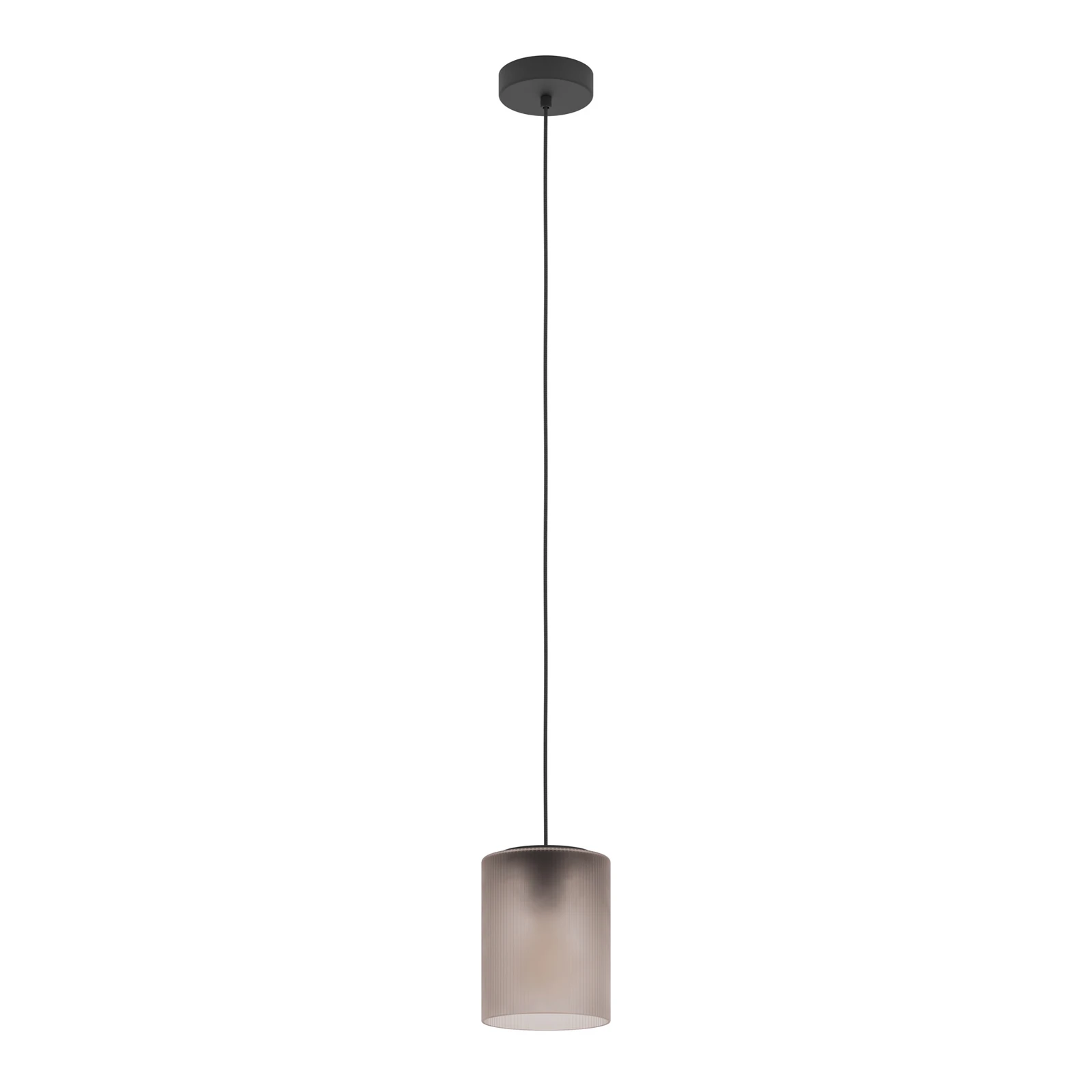Lámpara colgante Colomera, Ø 15 cm, negro/gris, cristal