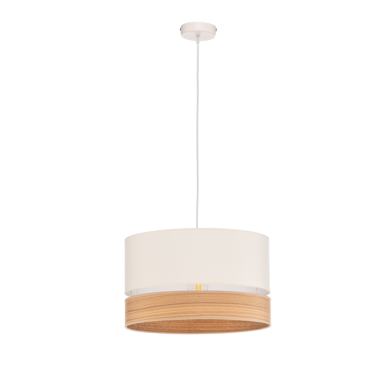 Euluna Levo hanglamp, Ø 40 cm, essen/ecru