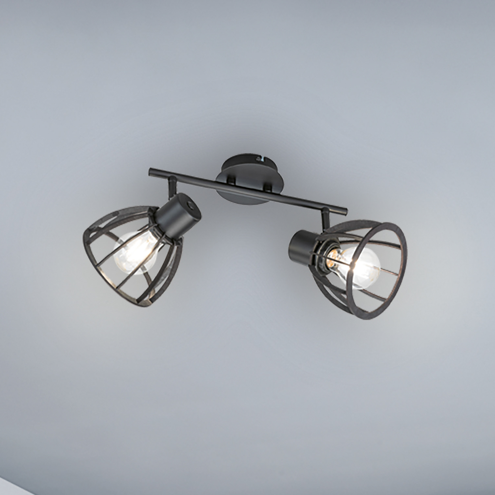 Tilda ceiling spotlight, wood, 2-bulb