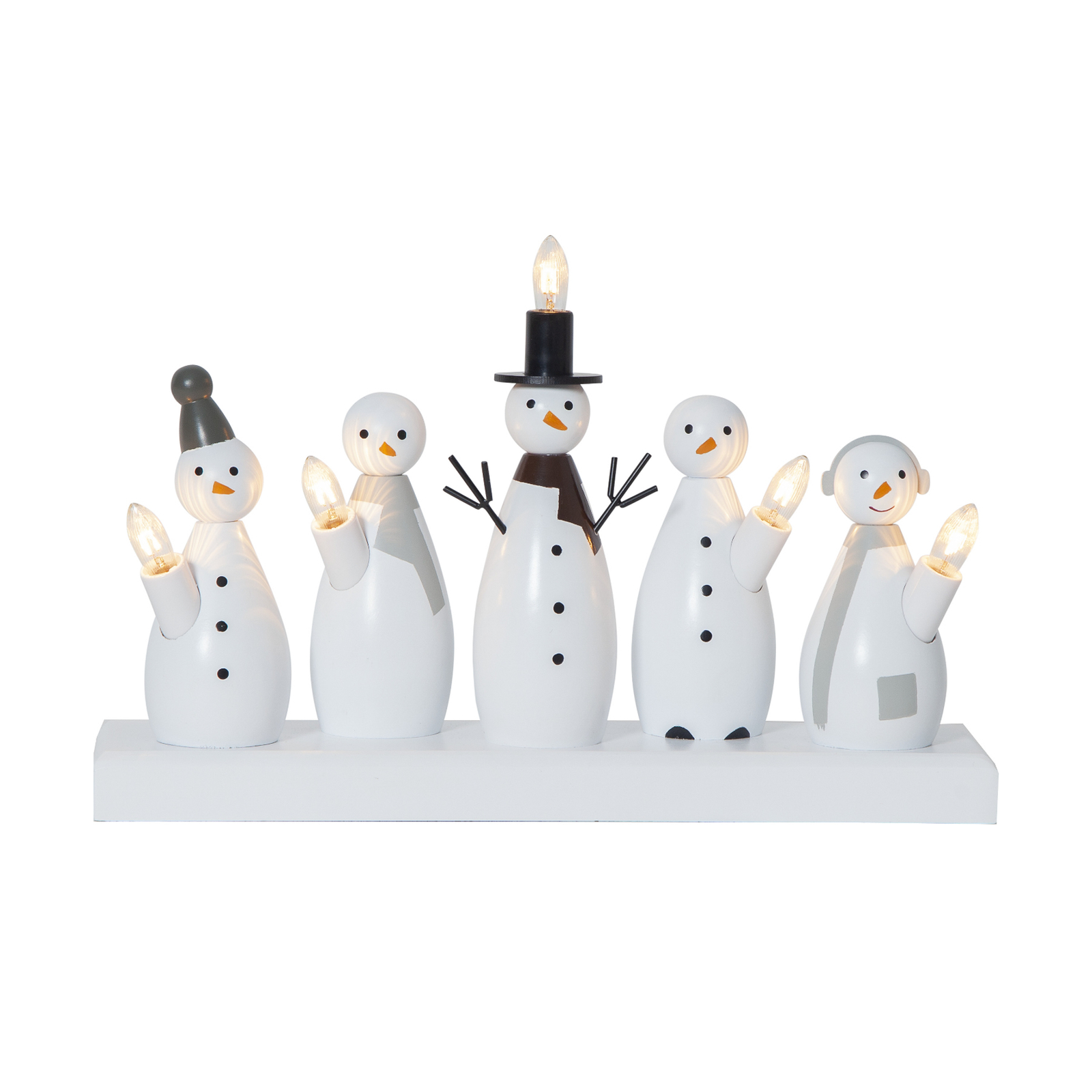 Svíčkový lustr Snowman, pět zdrojů
