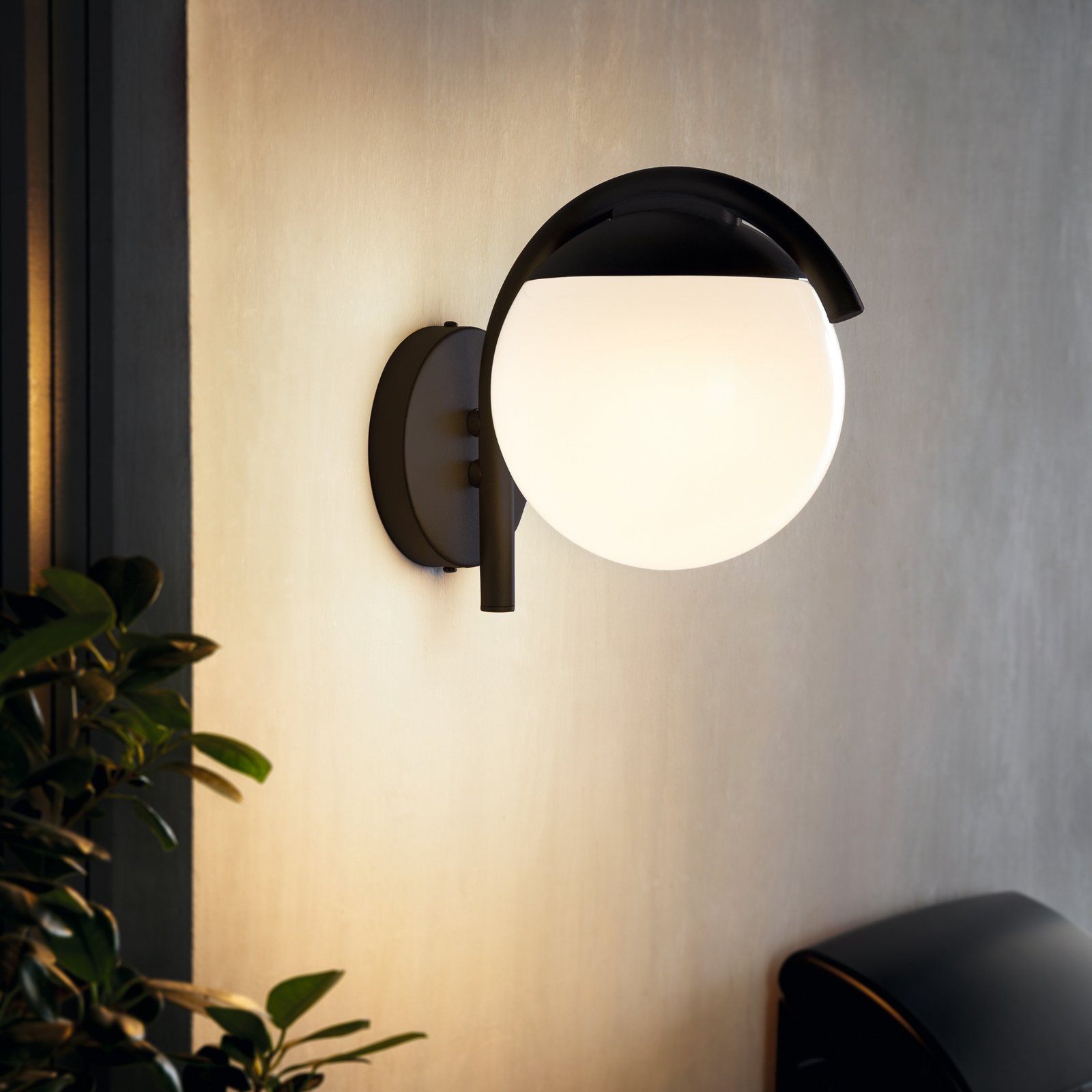 Außenwandlampe Prata Vecchia, schwarz, Höhe 26 cm, Metall