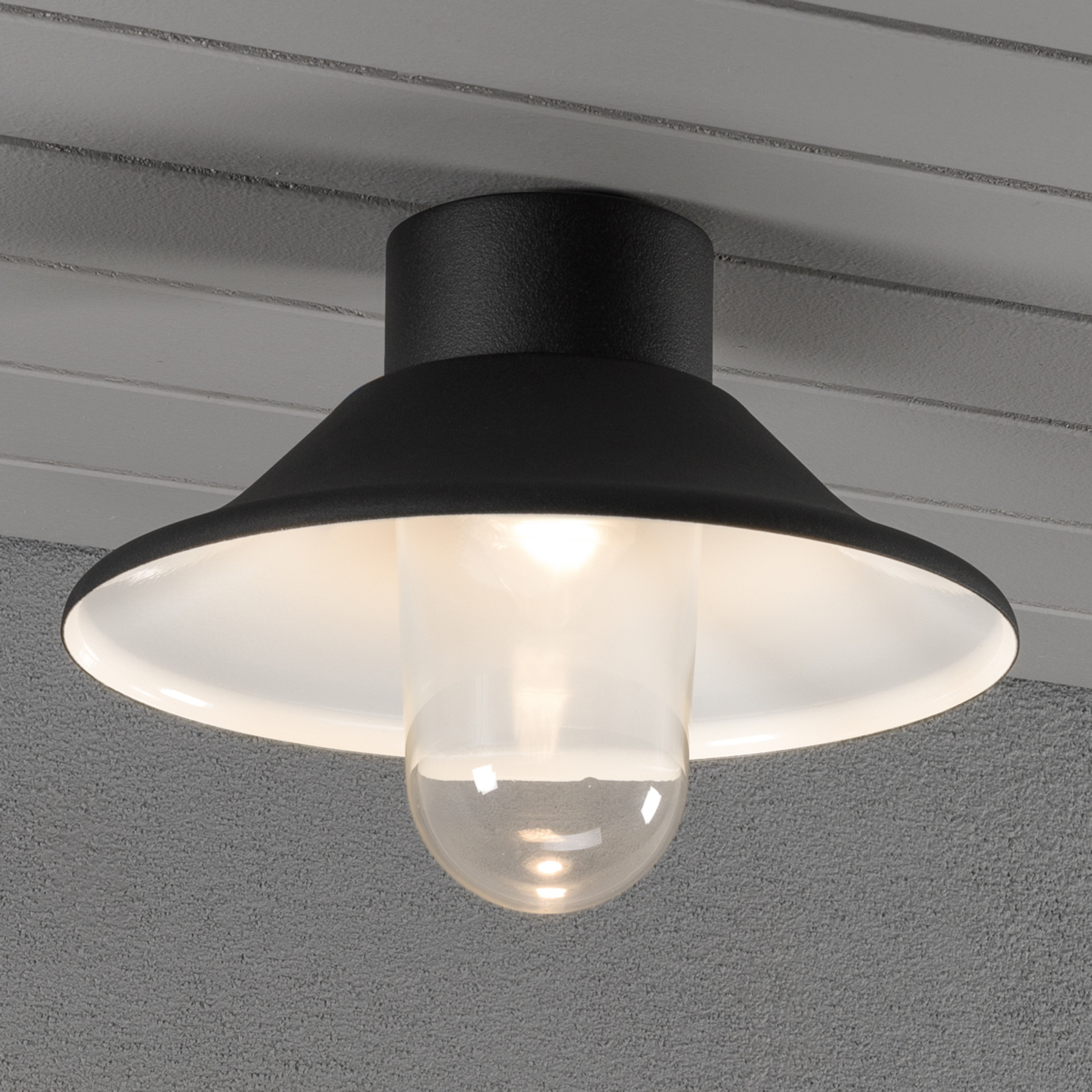 Konstmide Vega LED ceiling lamp for outdoor use, aluminium, glass, 8 W, energy efficiency: A+, H: 22 cm