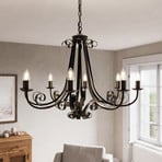 Lindby Scaleria chandelier, 8-bulb, brown