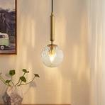 Lucande Edami hanglamp van glas, messing