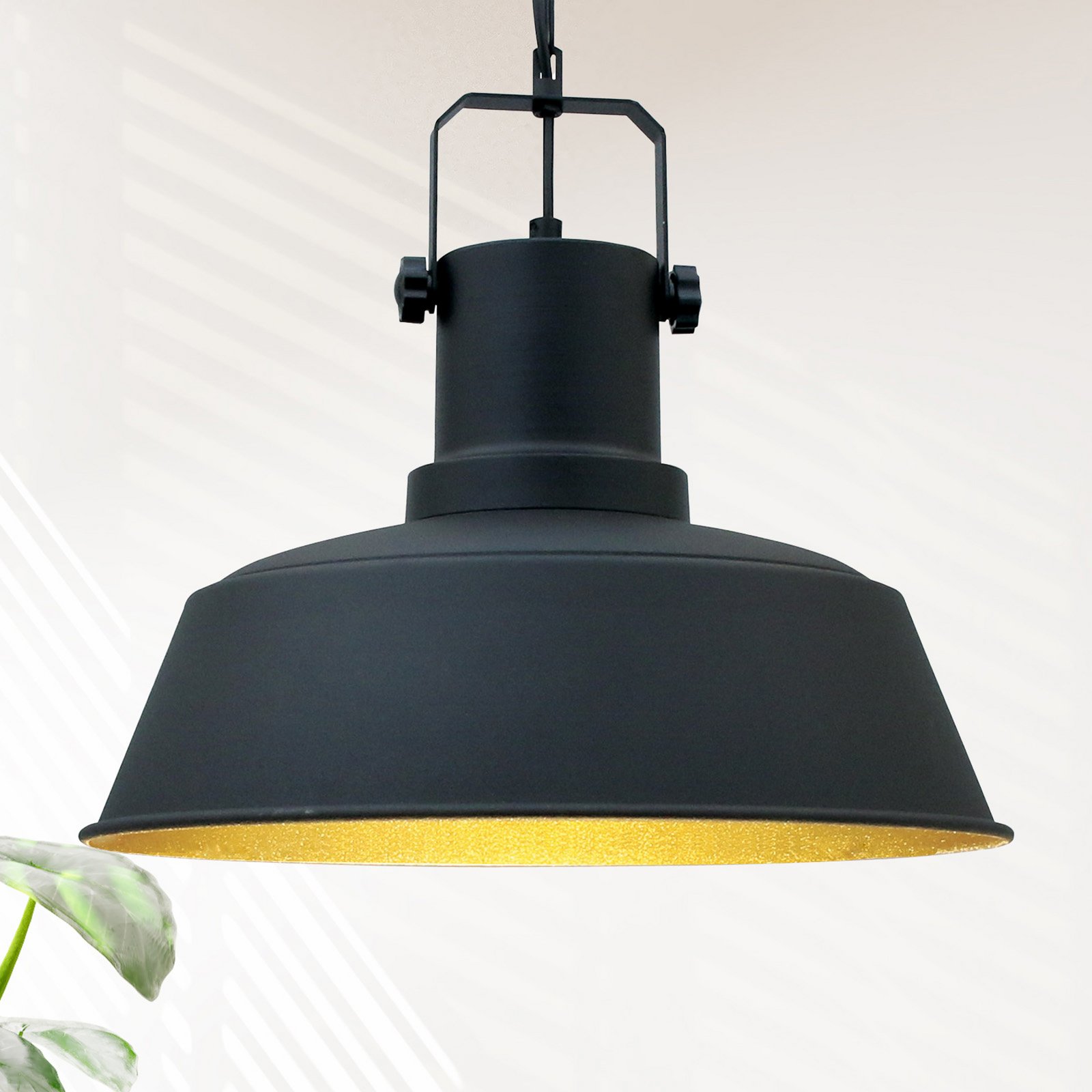 Hängeleuchte Orema, schwarz, Ø 40 cm, Metall, E27