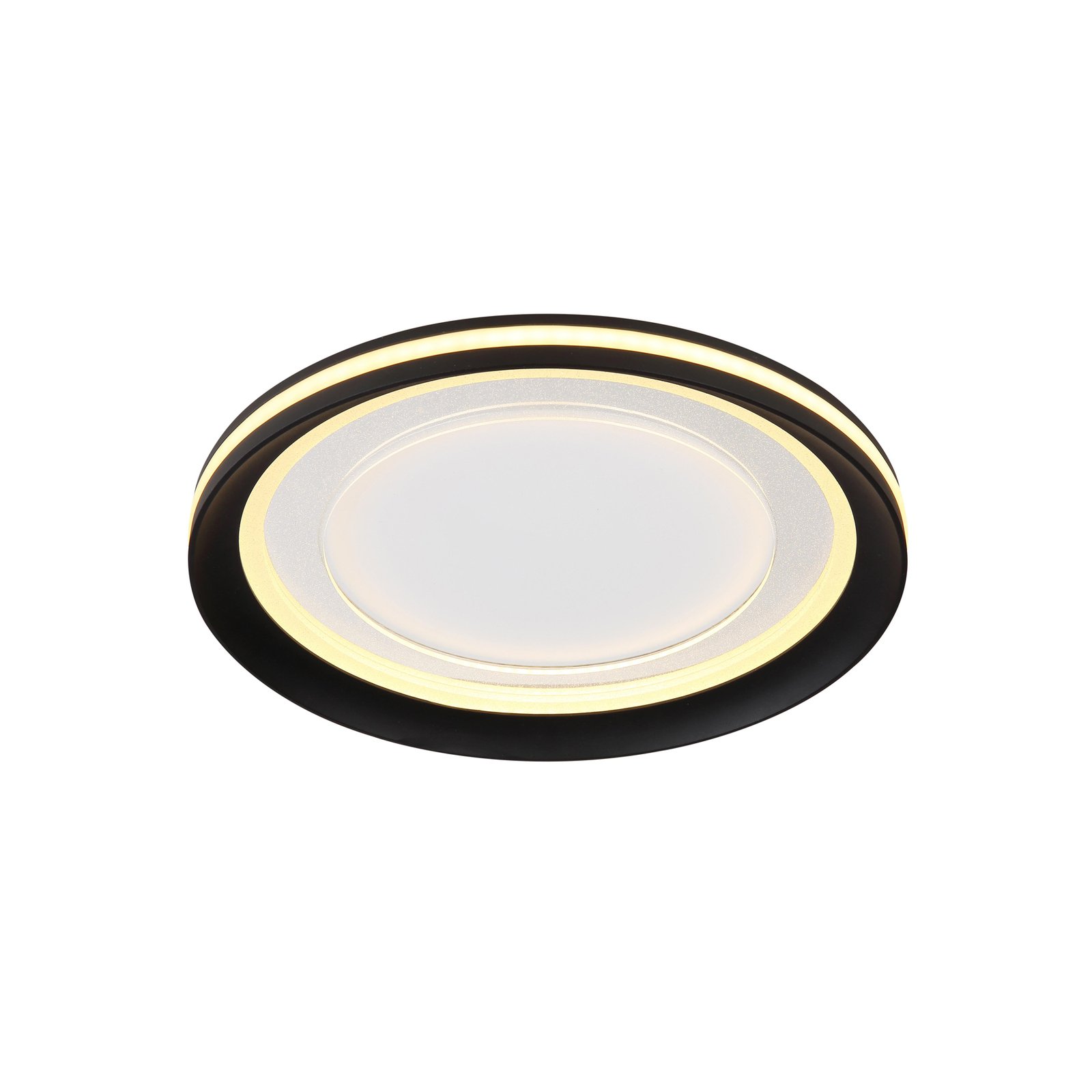 Stropné svietidlo LED Clarino, Ø 36 cm, čierna/biela, akryl