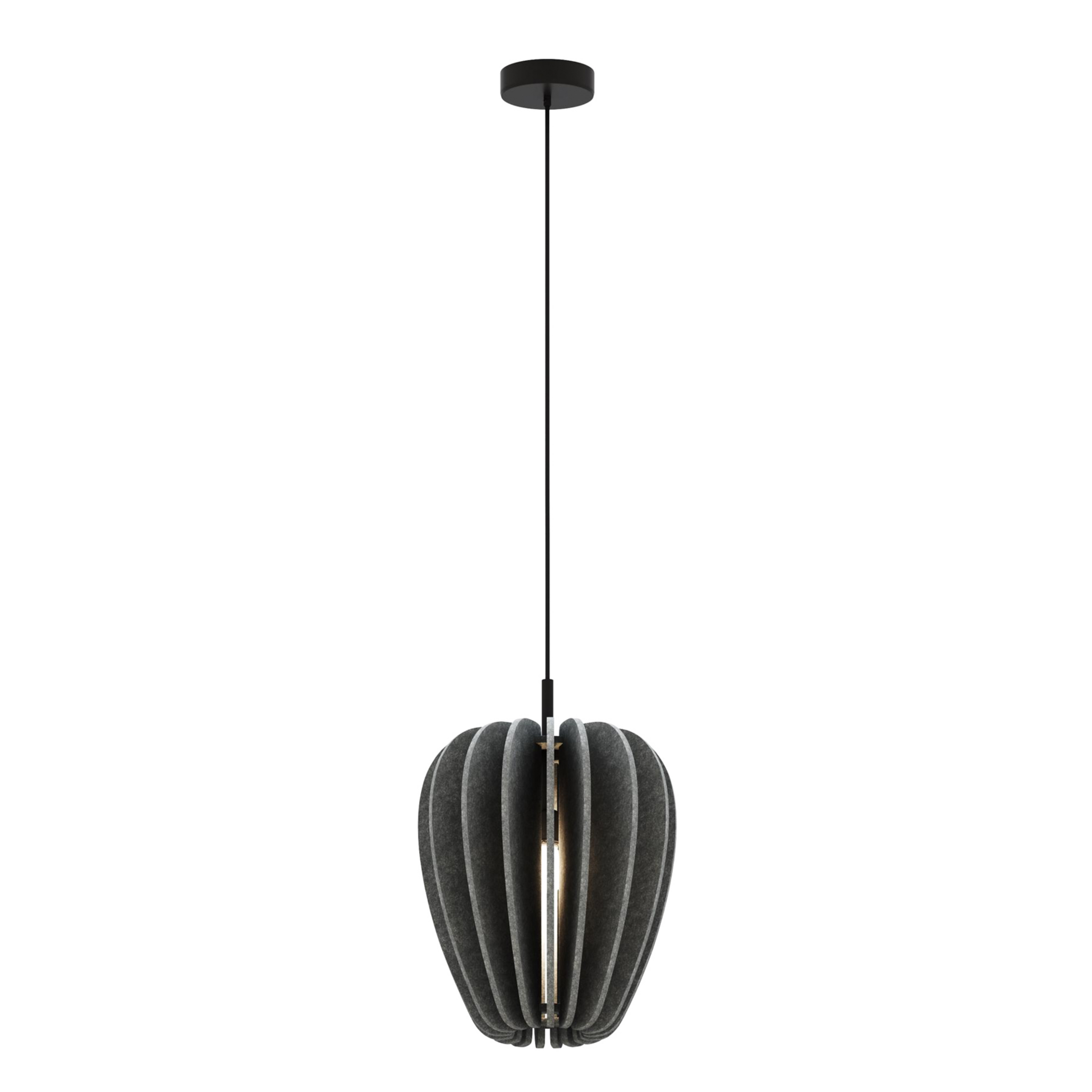 Maytoni Hängeleuchte Cambio, schwarz, Ø 35 cm, Filz, E27