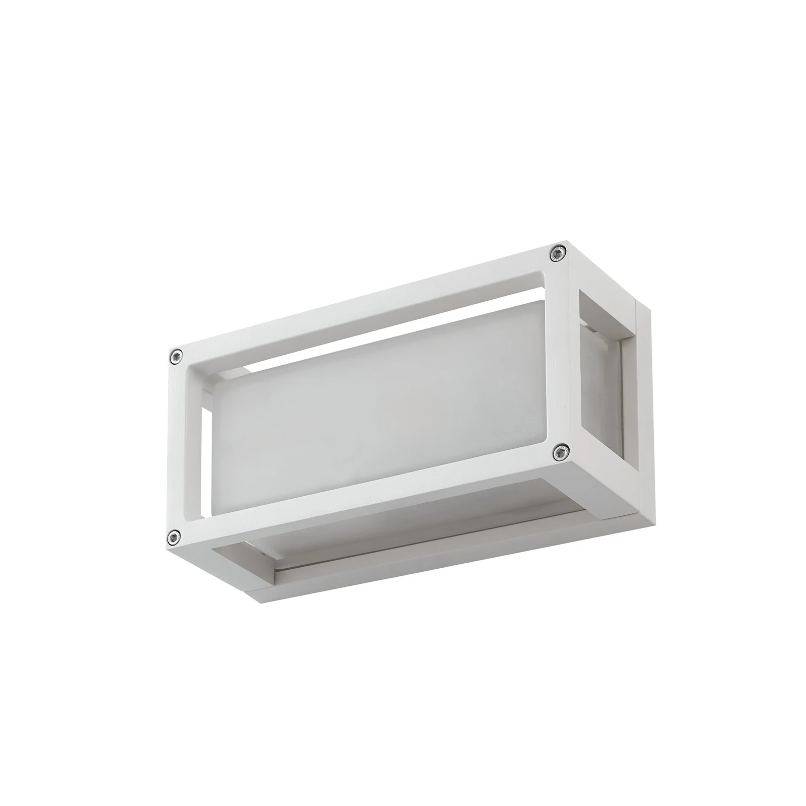Lucande Aplique para exterior Aurelien, blanco, cristal, 12,5 cm, IP54