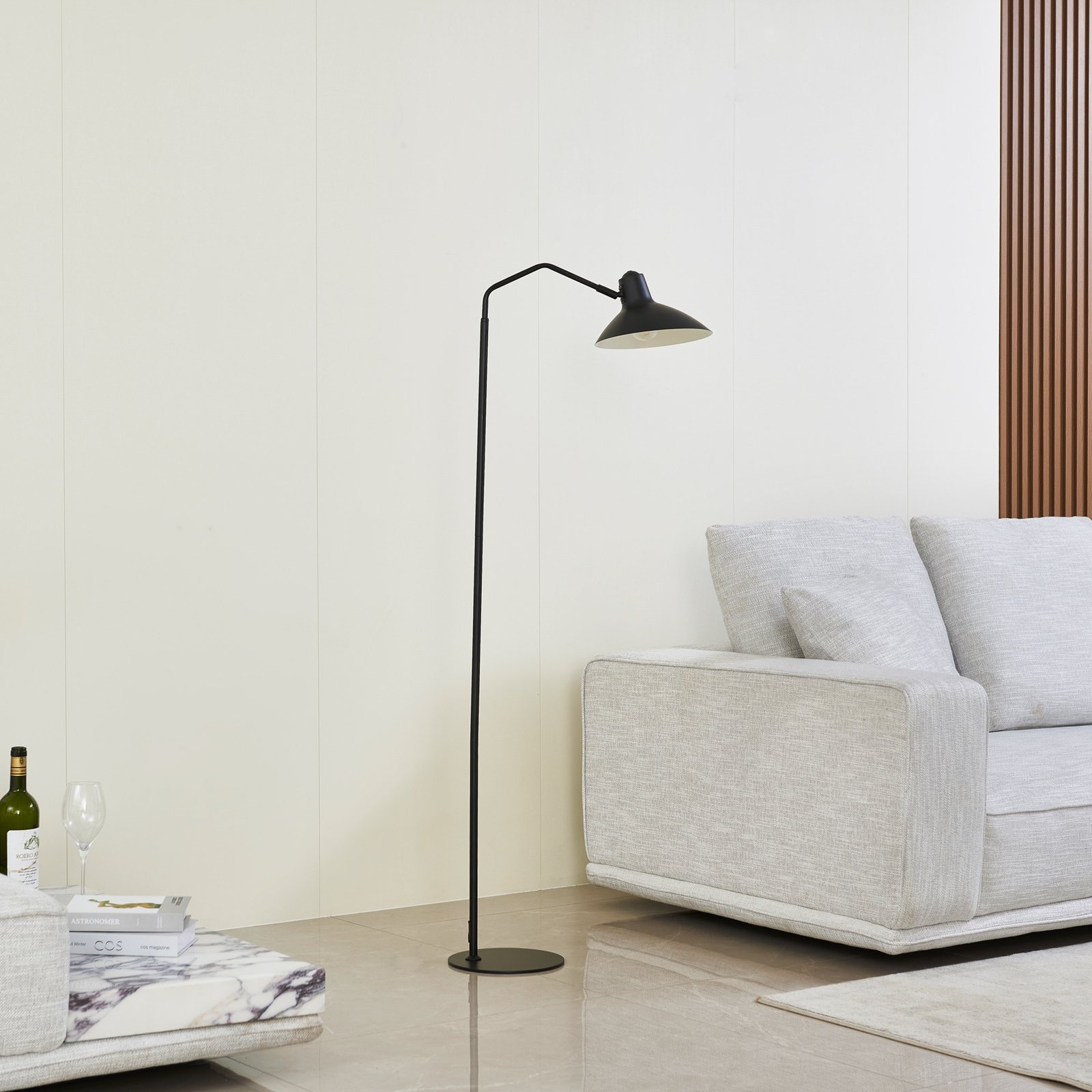 Lindby Adrik floor lamp, black, metal