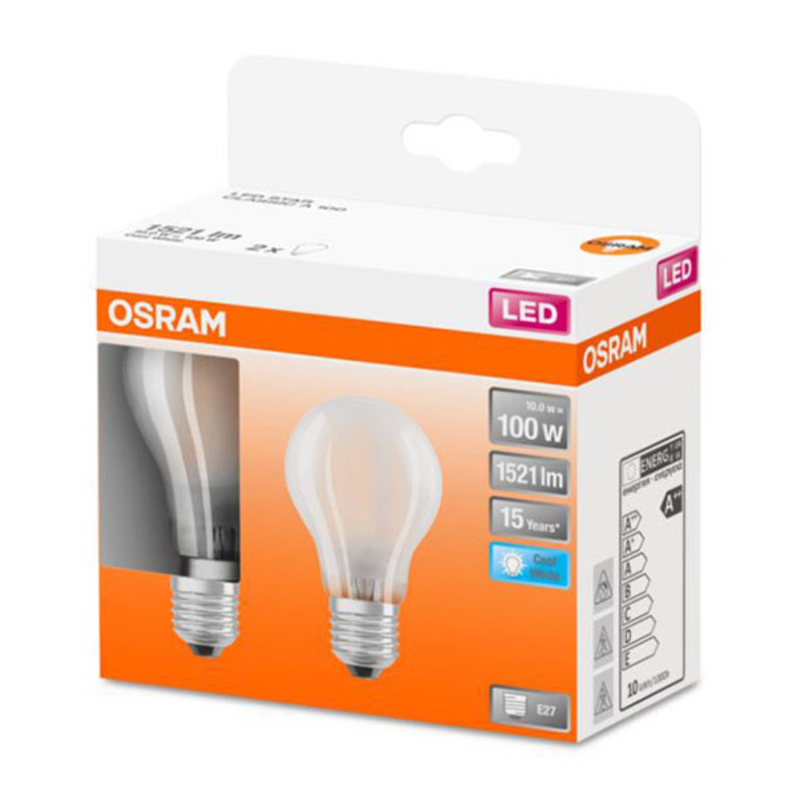 OSRAM Classic A-LED-lamppu E27 11W 4000K matta 2x