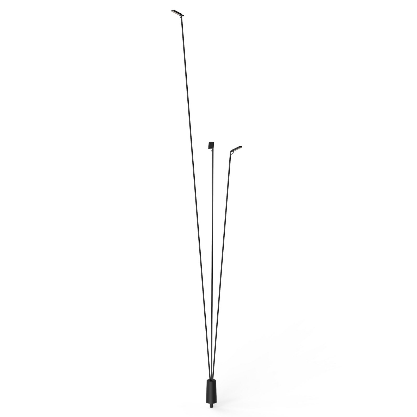Luceplan LED-Wegelampe Flia, 3-flammig, schwarz, Kunststoff
