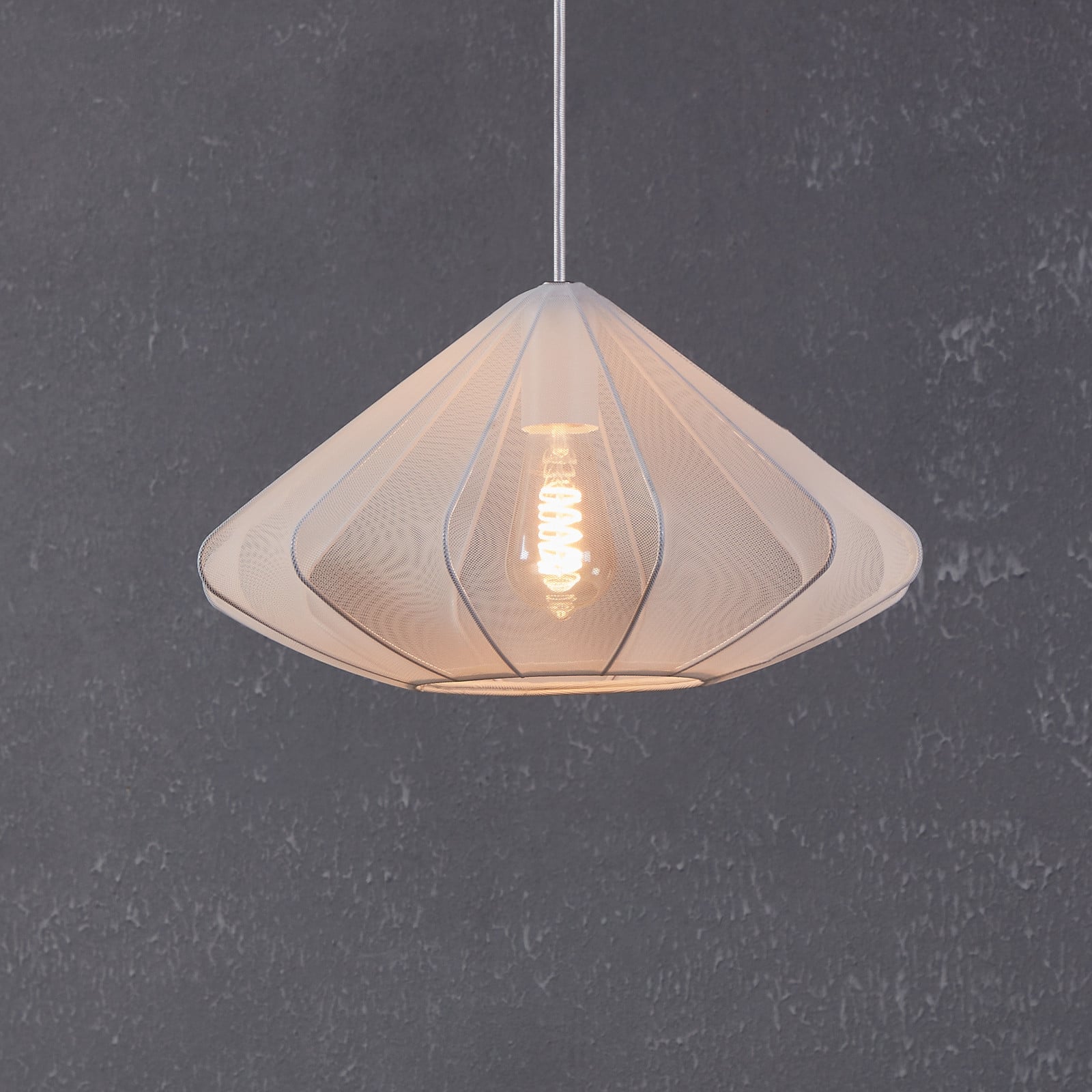 EGLO Lampă suspendată Dolwen albă Ø 425 cm - Camera de zi / sufragerie - modern - Țesătură / Textil