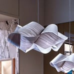 LZF hengelampe Swirl, grå/nikkel, Ø 75 cm, tre