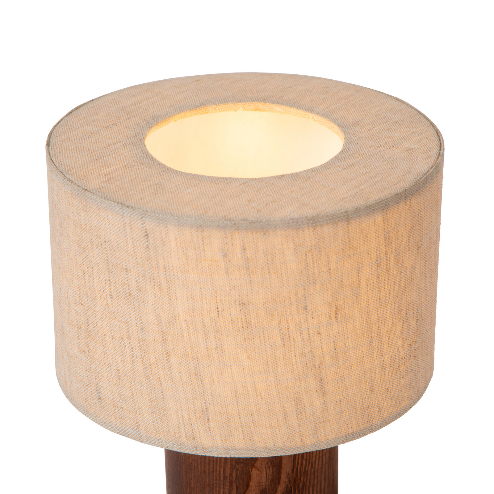 tafellamp Tachina, hoogte 20 cm, bruin/naturel, hout/stof