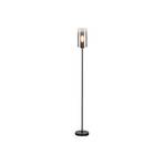 Stehlampe Ventotto, schwarz/rauch, Höhe 165 cm, Metall/Glas