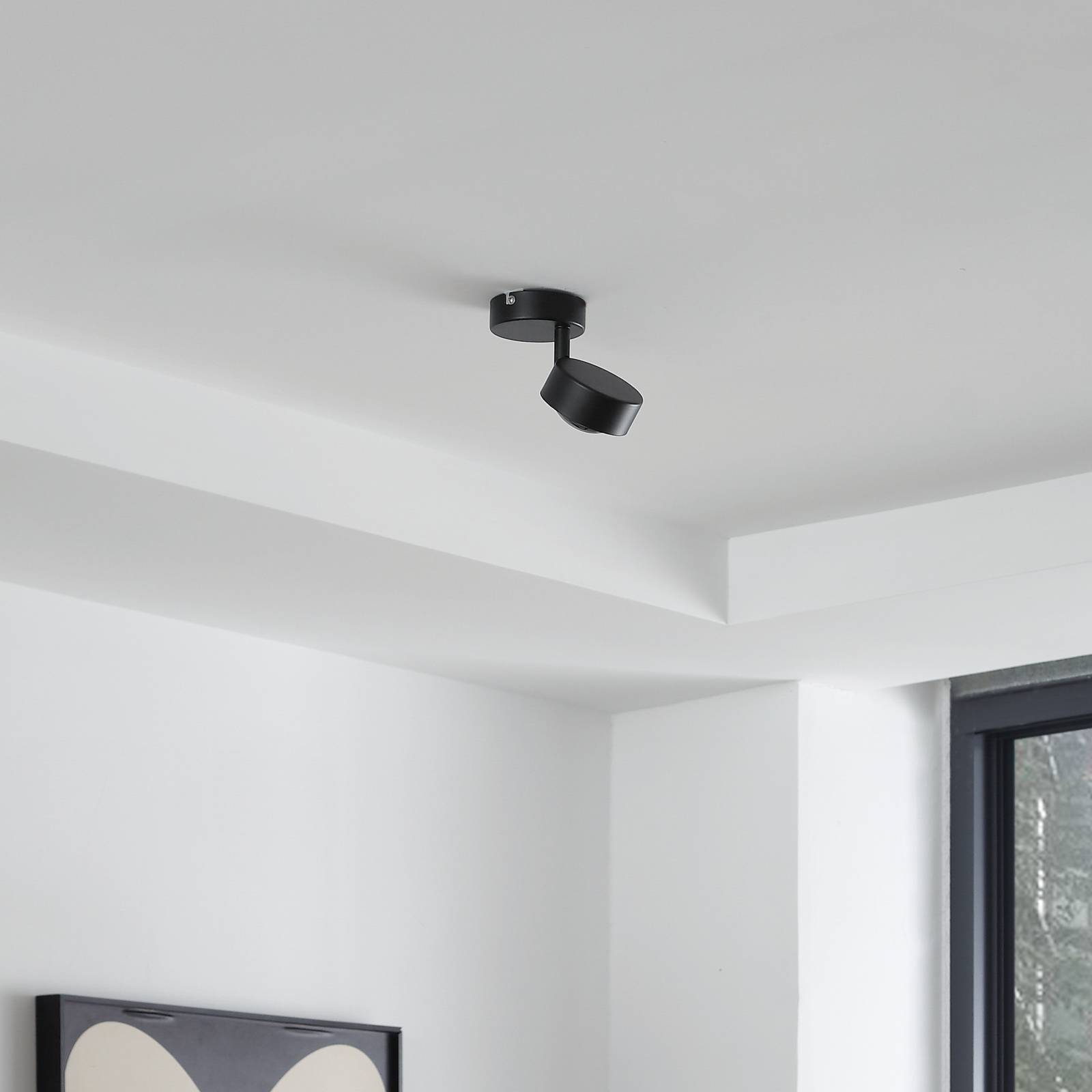 Lindby Deckenleuchte Jyla, 1-flammig, schwarz matt günstig online kaufen