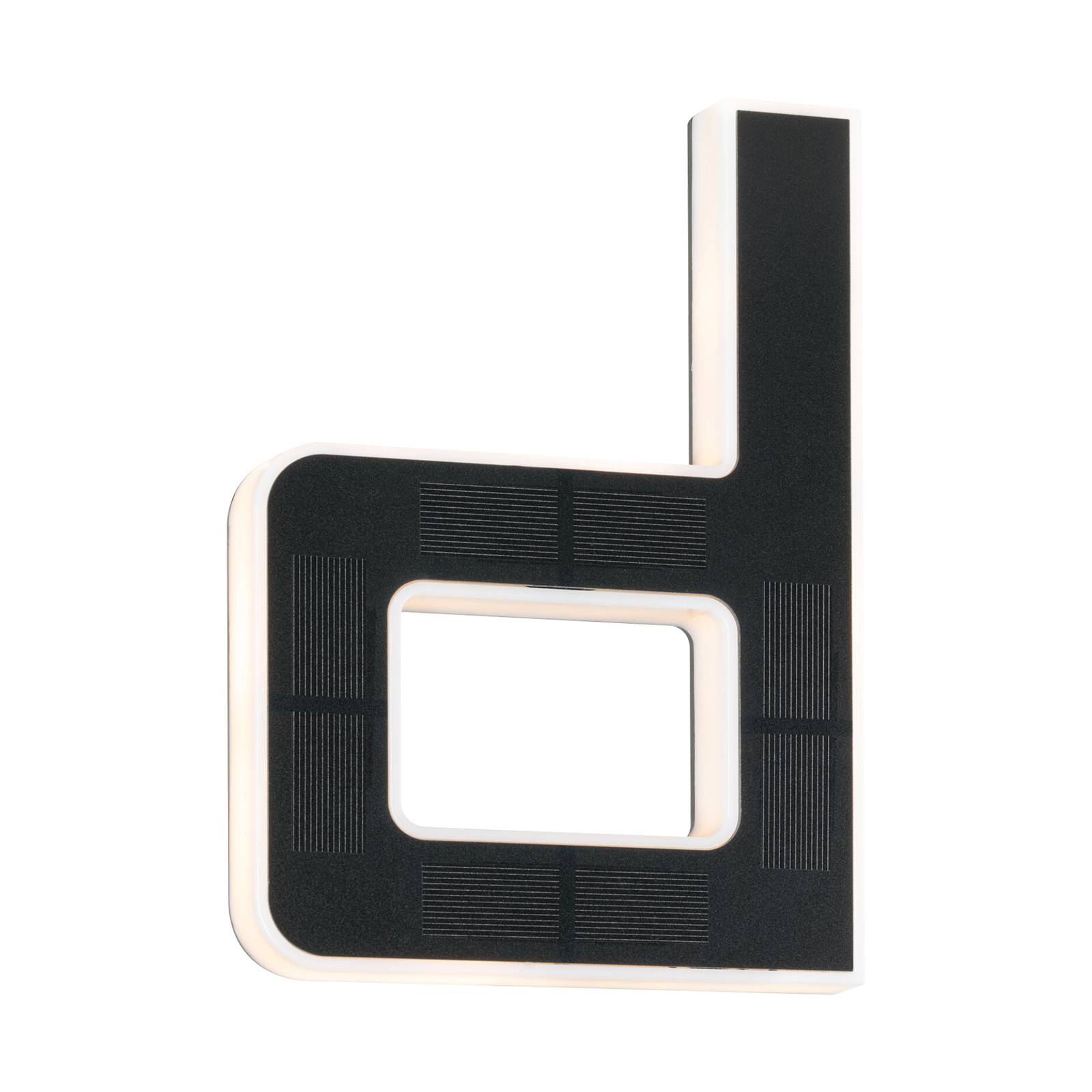 Paulmann LED solar letter d - Solar Light - Modern - Black