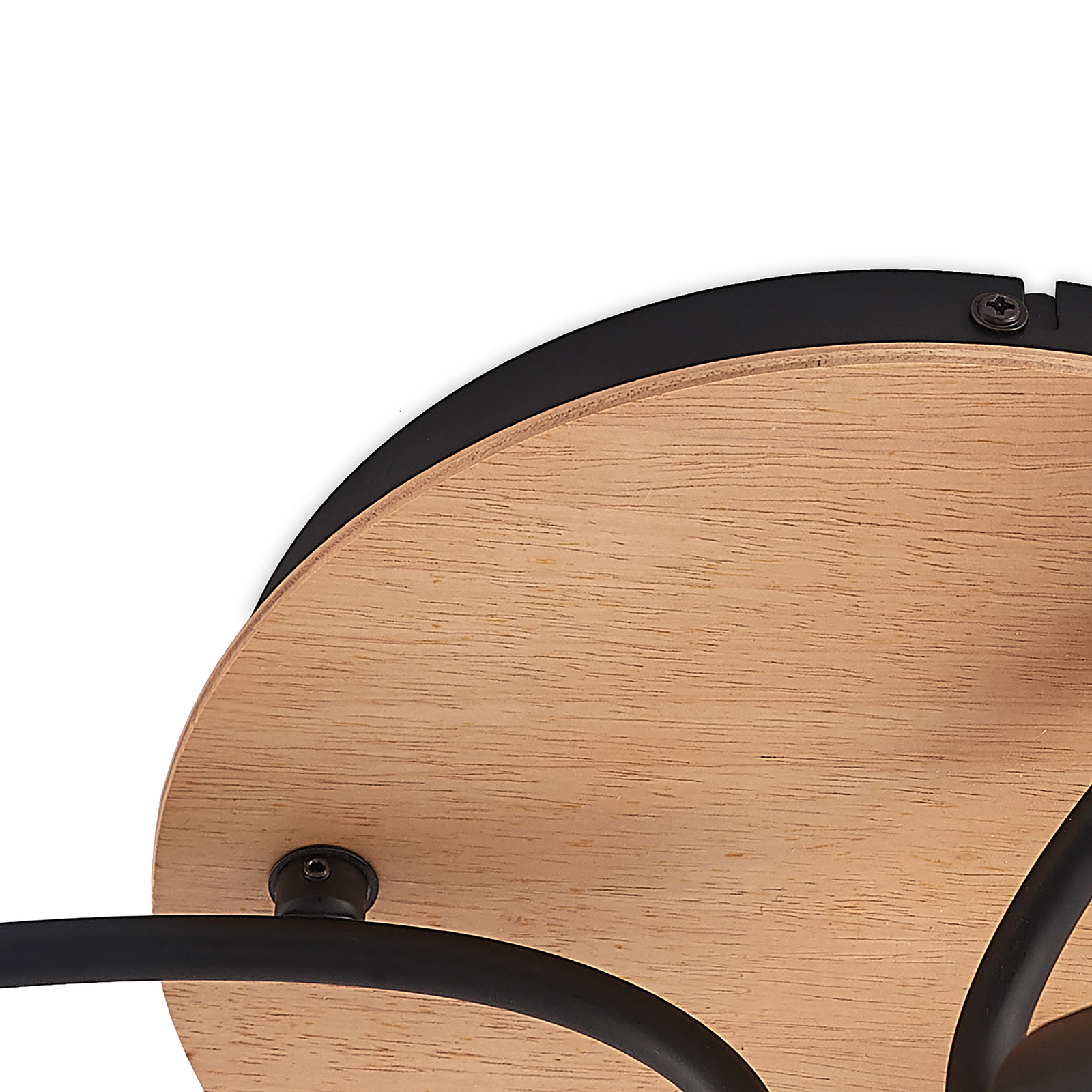 Eridia 6 Round Plafondlamp Black/Wood - Lindby