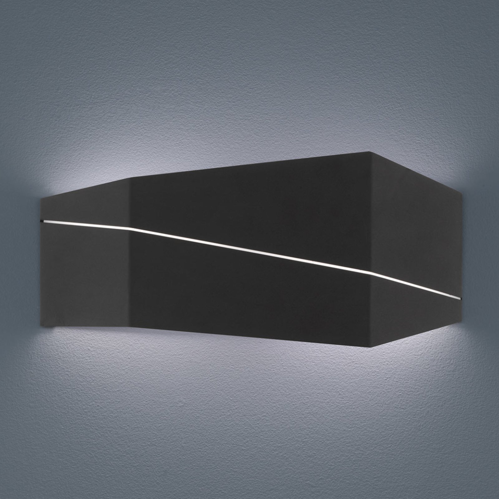 Trio Lighting Zorro – modern LED wall lamp, matt black, 40 cm, for Living / Dining Room, metal, 12 W, energy efficiency: A+, W: 40 cm, H: 18 cm