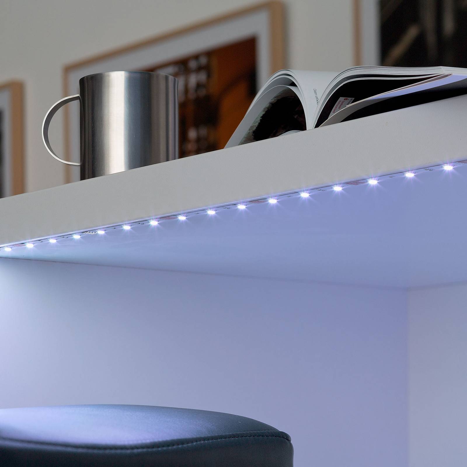 Briloner RGB LED strip WiFi, 500 cm, with remote control, for Living / Dining Room, plastic, 15 W, L: 500 cm, W: 3 cm, H: 0.3 cm