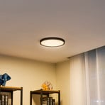 Lampa sufitowa LED Pravin, Ø 30 cm, ściemniana, czarna