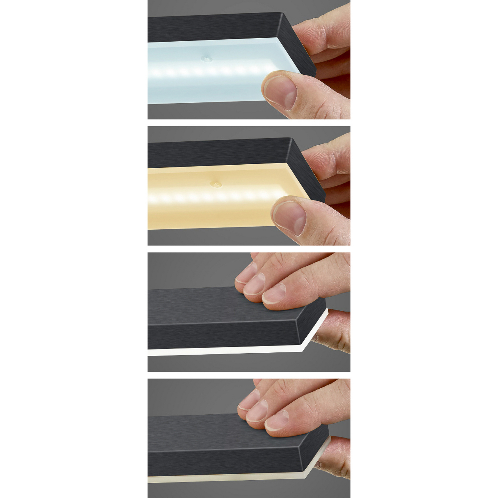 Candeeiro suspenso LED Bopp Baseline 2.0, preta, comprimento 119 cm