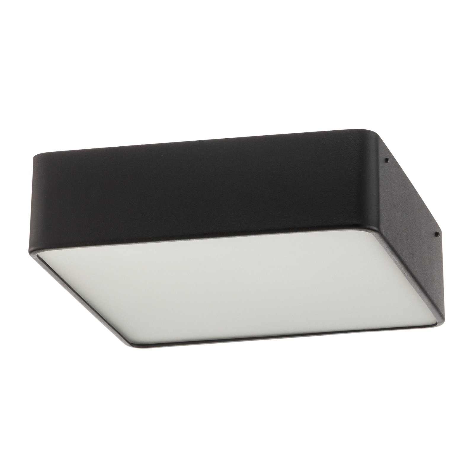 Deckenlampe Oro aus Stahl und Glas, schwarz
