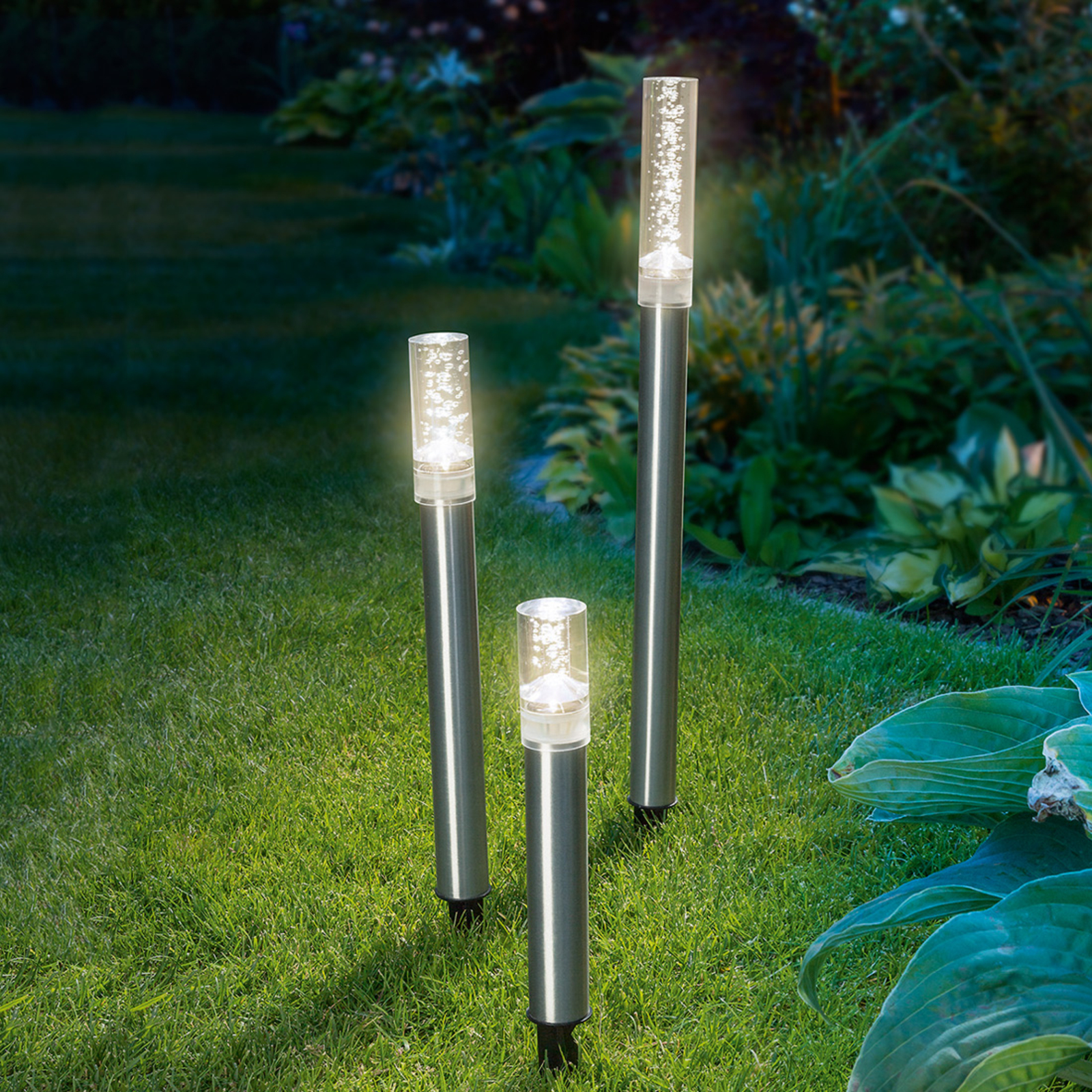 Solarne lampy słupkowe LED Trio Sticks, 3 el.
