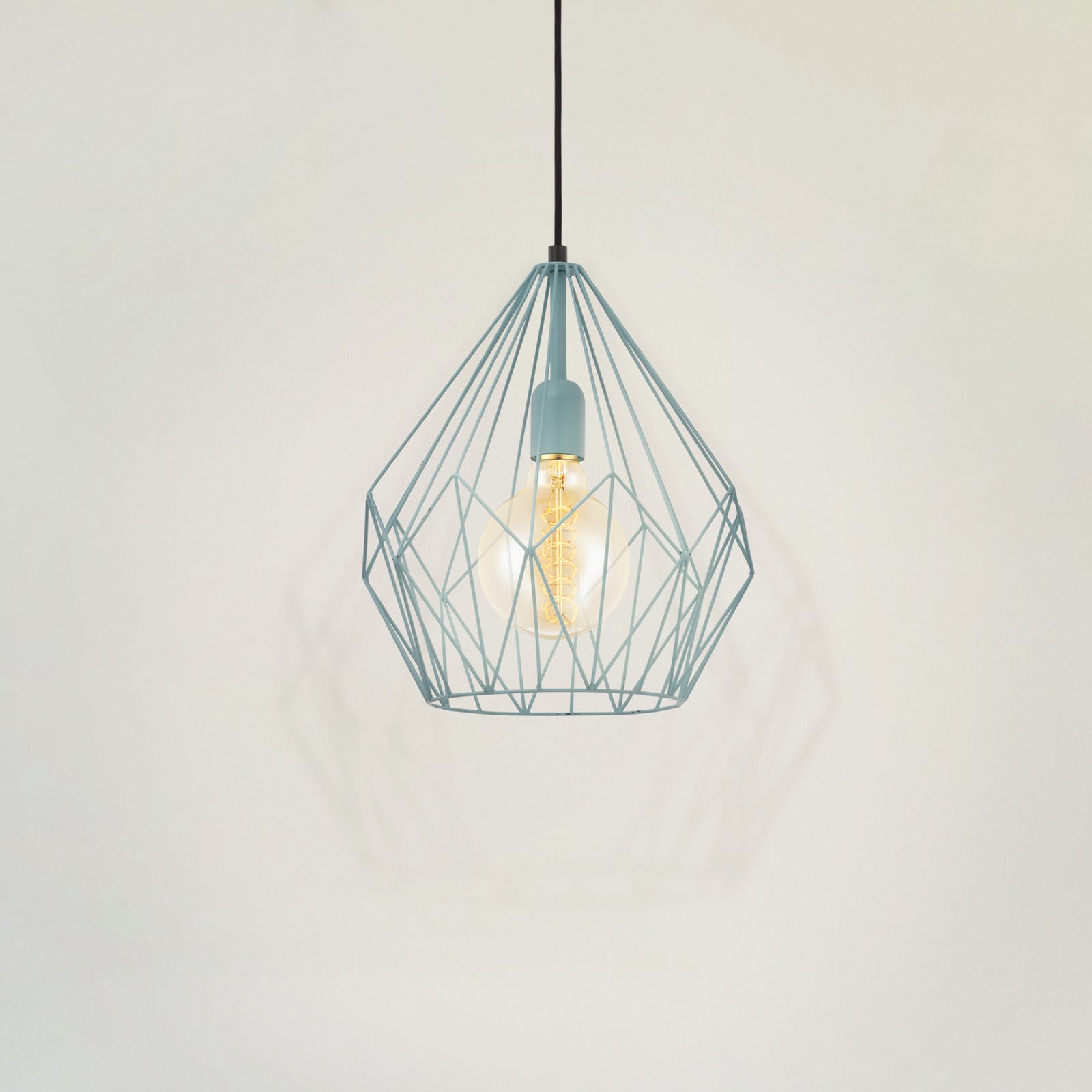 EGLO Carlton suspendată aspect vintage verde Ø31cm - Camera de zi / sufragerie - mentă negru - Metal