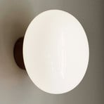 New Works Karl-Johan wall light, white, wood, glass, Ø 23 cm