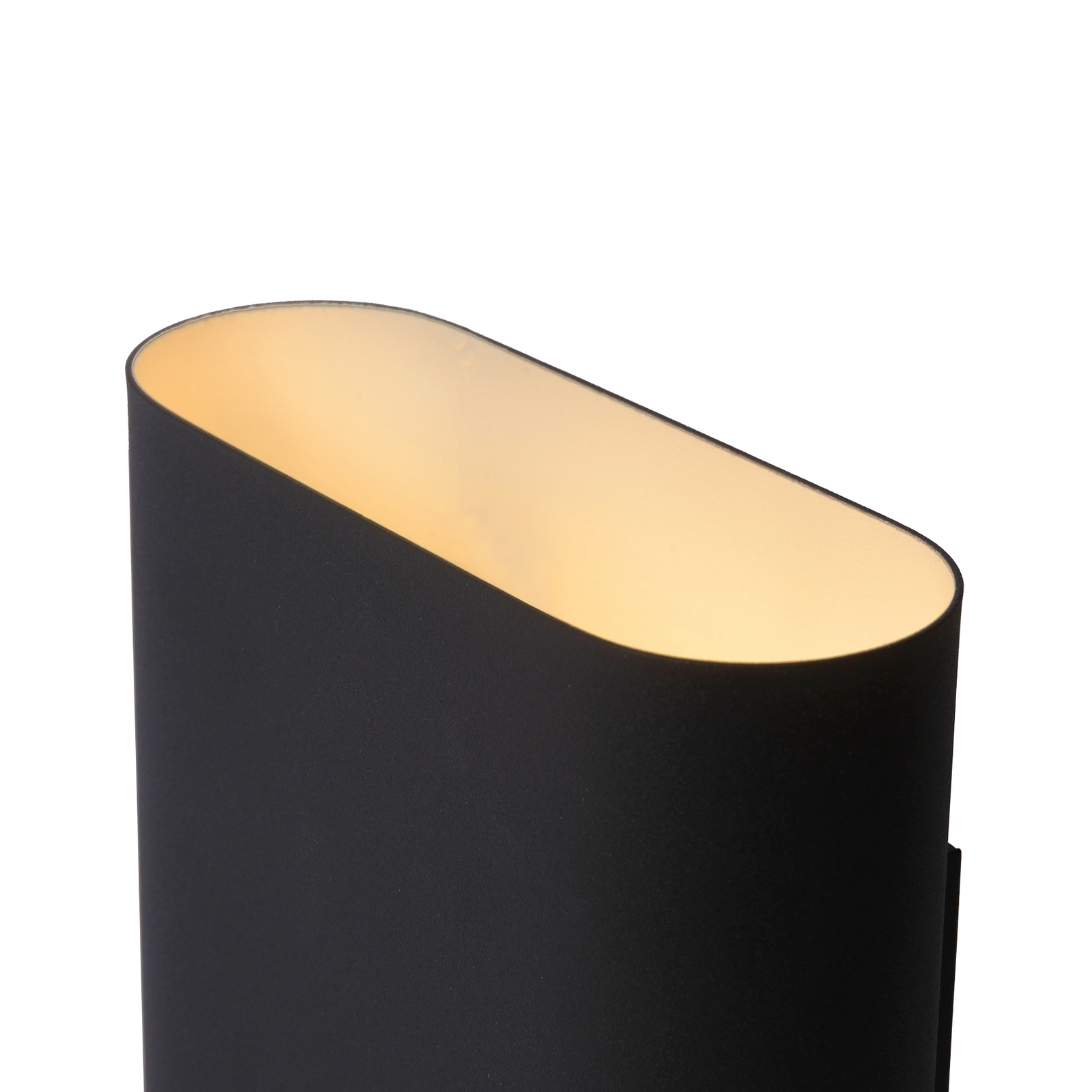 Aplique de pared OVALIS, negro, altura 20 cm, metal, luz hacia arriba/abajo, E14