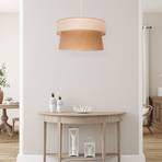 Hengelampe Etnic, dobbel skjerm, beige/jutebrun
