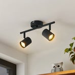 ELC Binola spotlight in black, 2-bulb