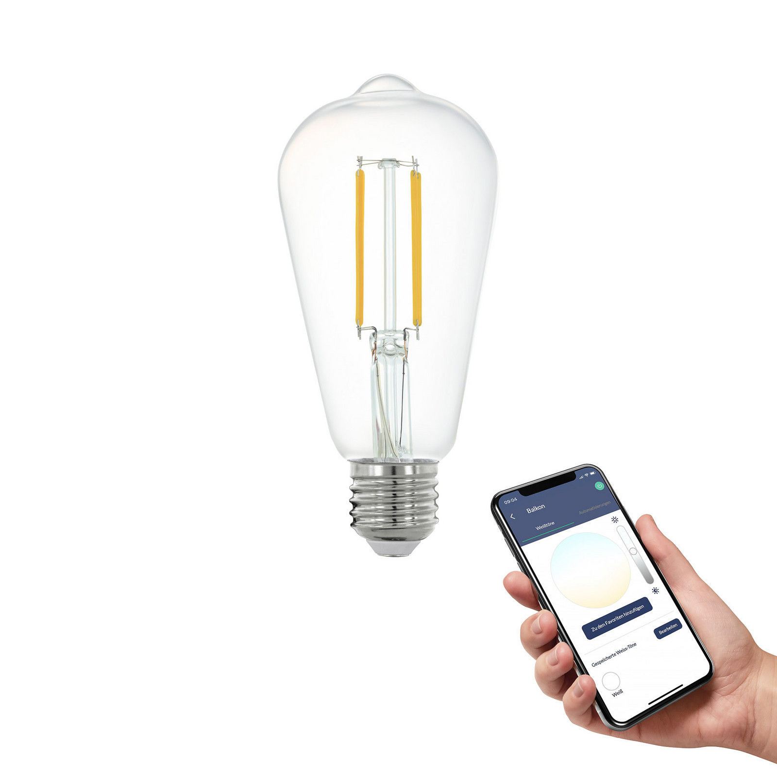 EGLO connect-z E27 ST64 lampă 6W 806lm 4000K EGLO connect-z E27 ST64 6W - clar