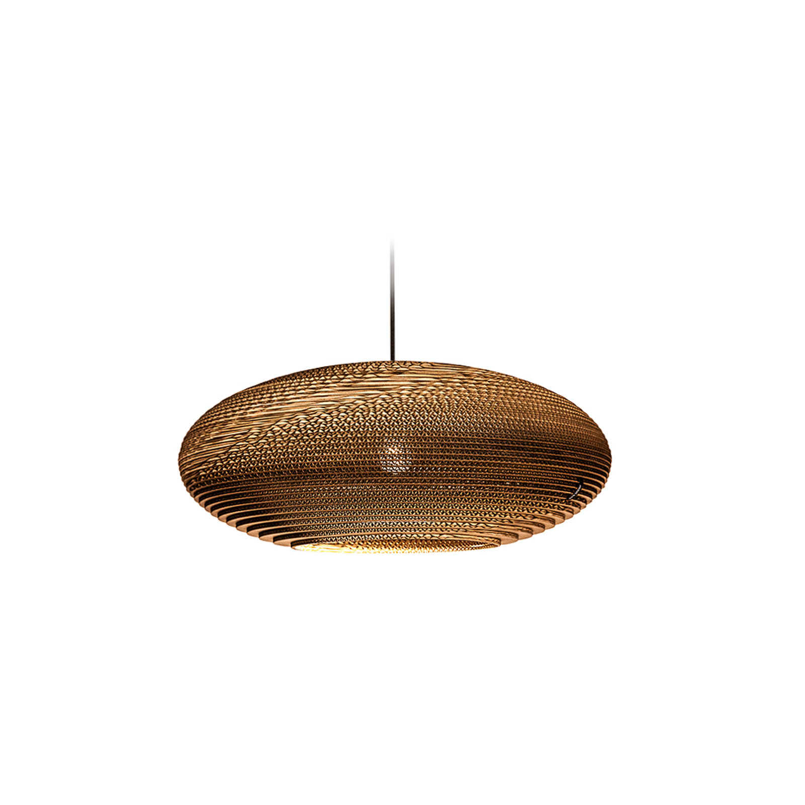 Think Paper Jazzy hanging light with cardboard shade