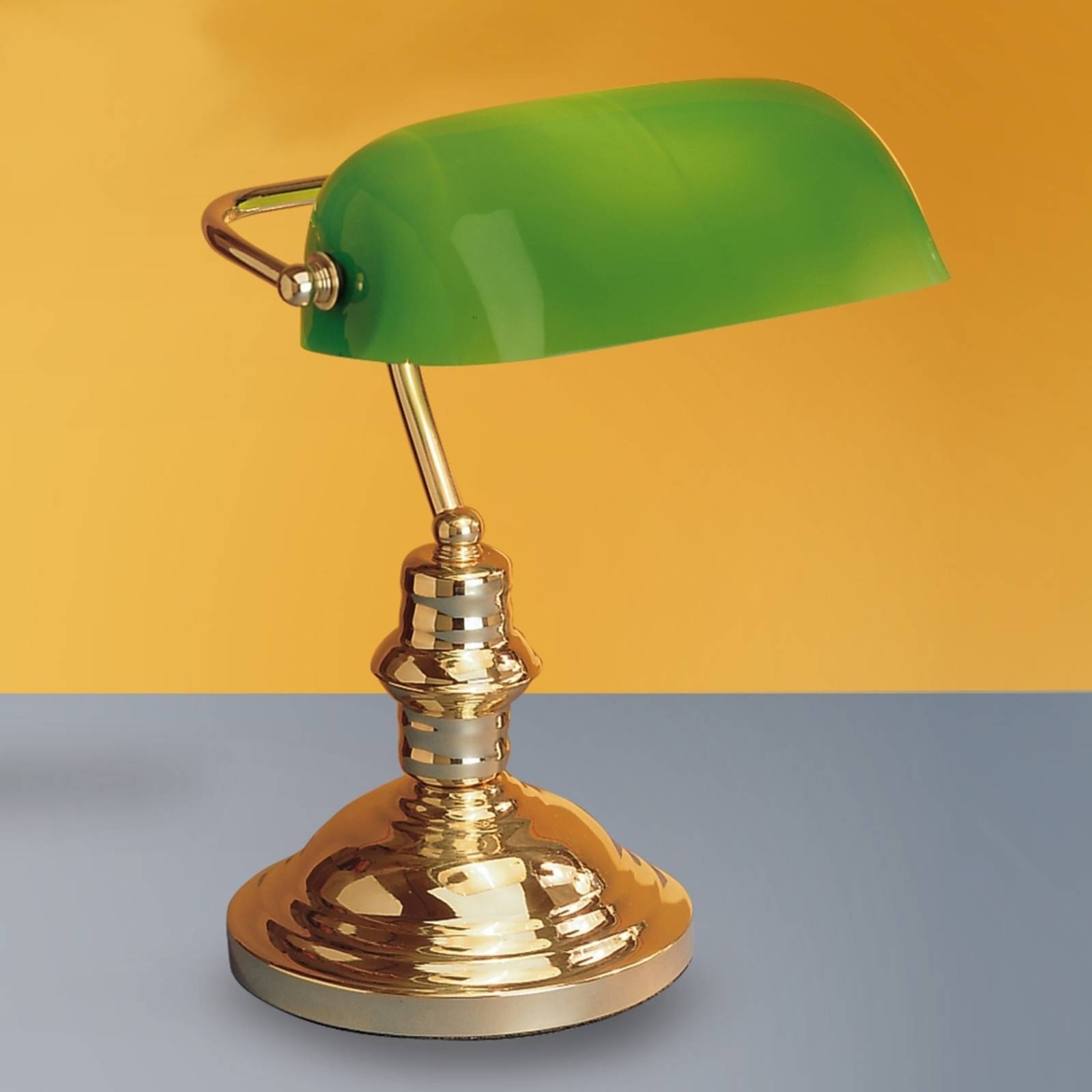 Asztali lámpa Onella bankár stílusban, zöld