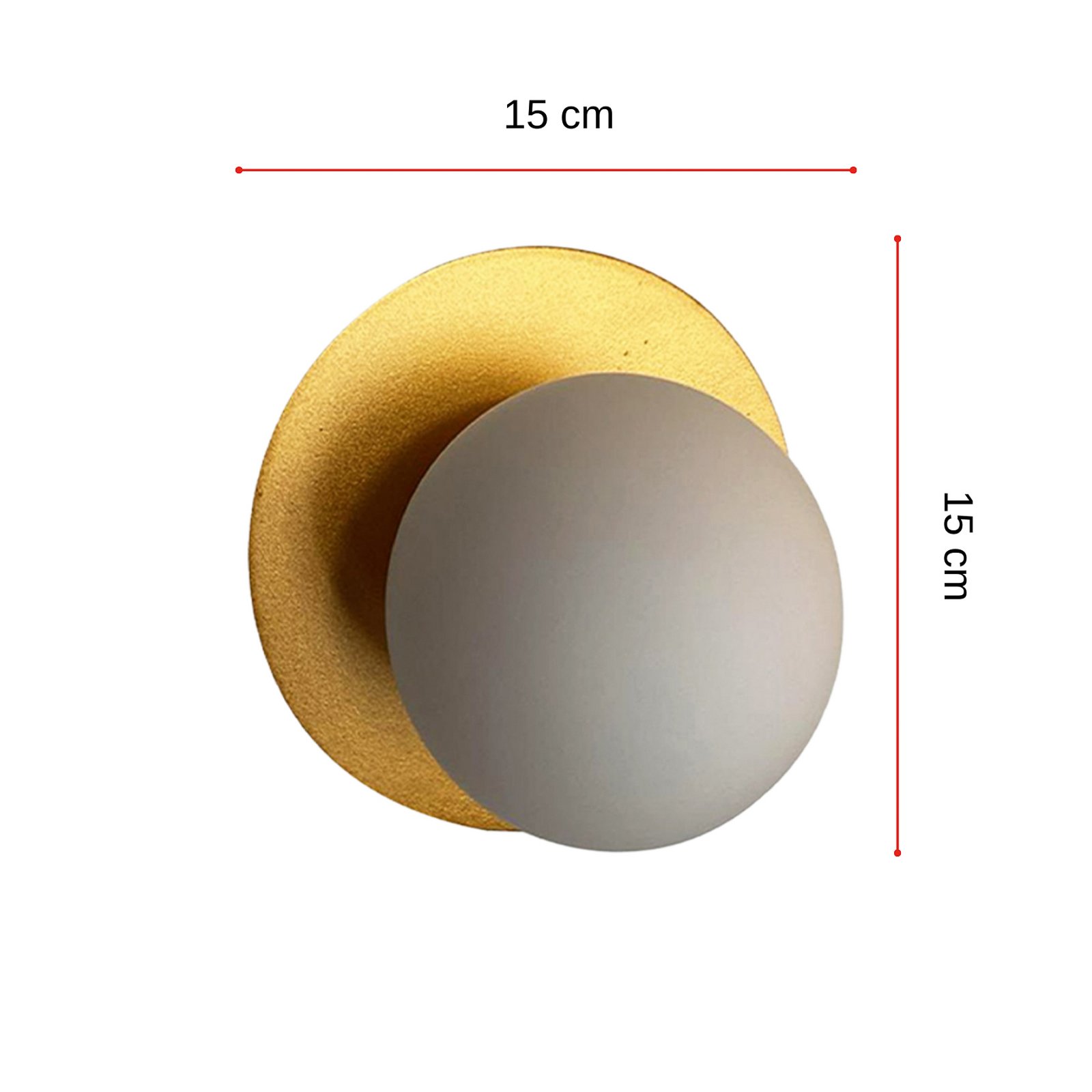 Aylin wall light, gold-coloured, Ø 15 cm, metal, G9