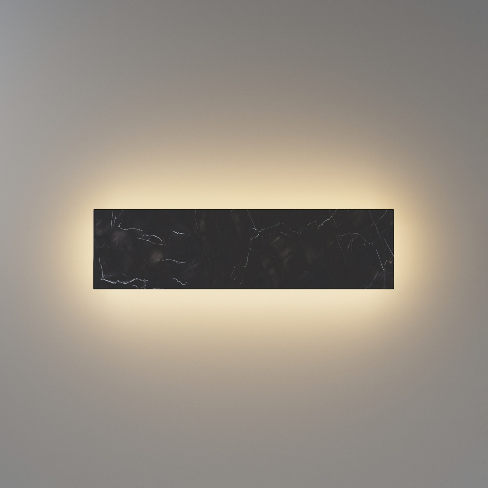 LED sieninis šviestuvas „BASIC TEXTURE“, juodos spalvos, plotis 30 cm, marmuro