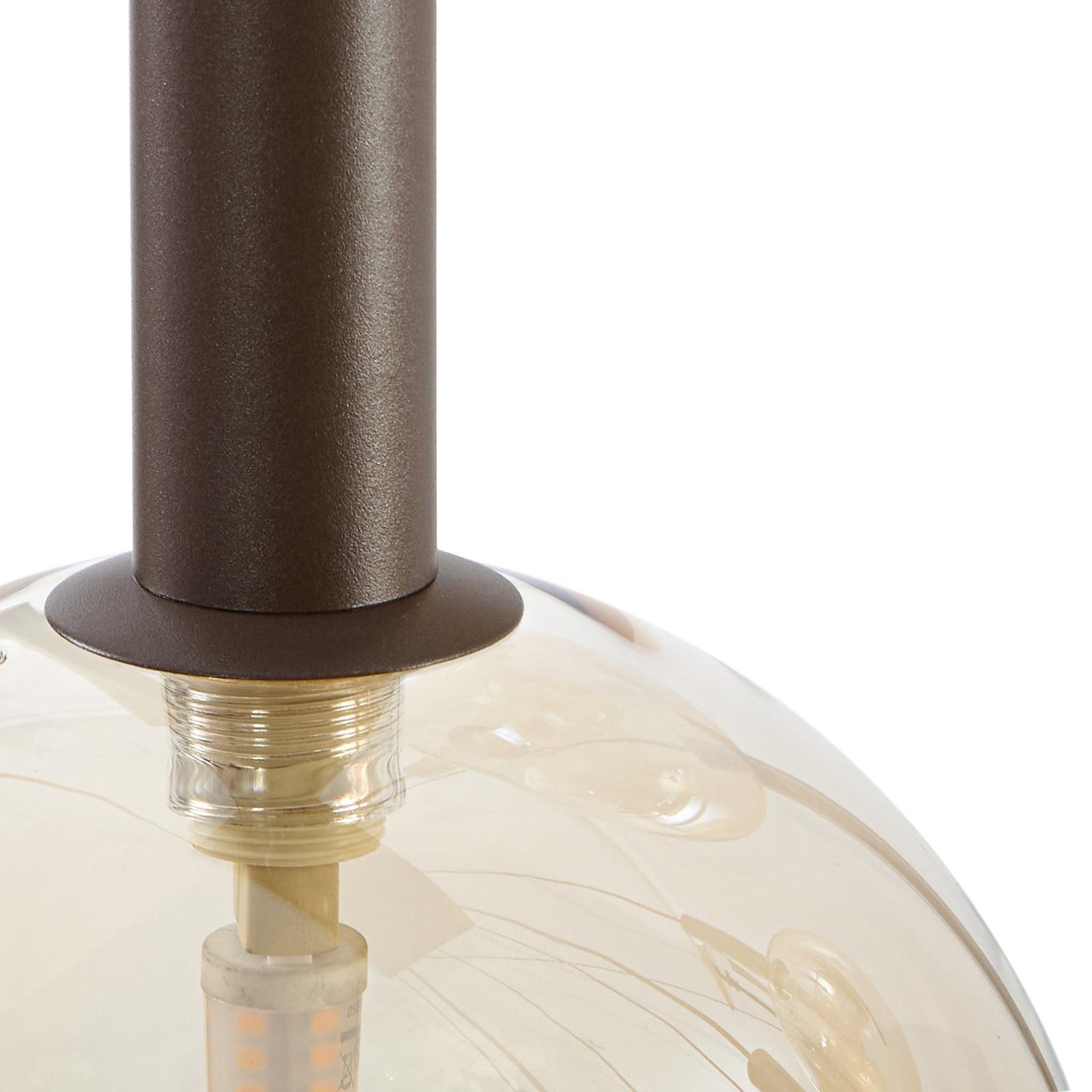 Lucande hængelampe Lumavia, 12 lyskilder, glas, brun/ravfarvet, G9
