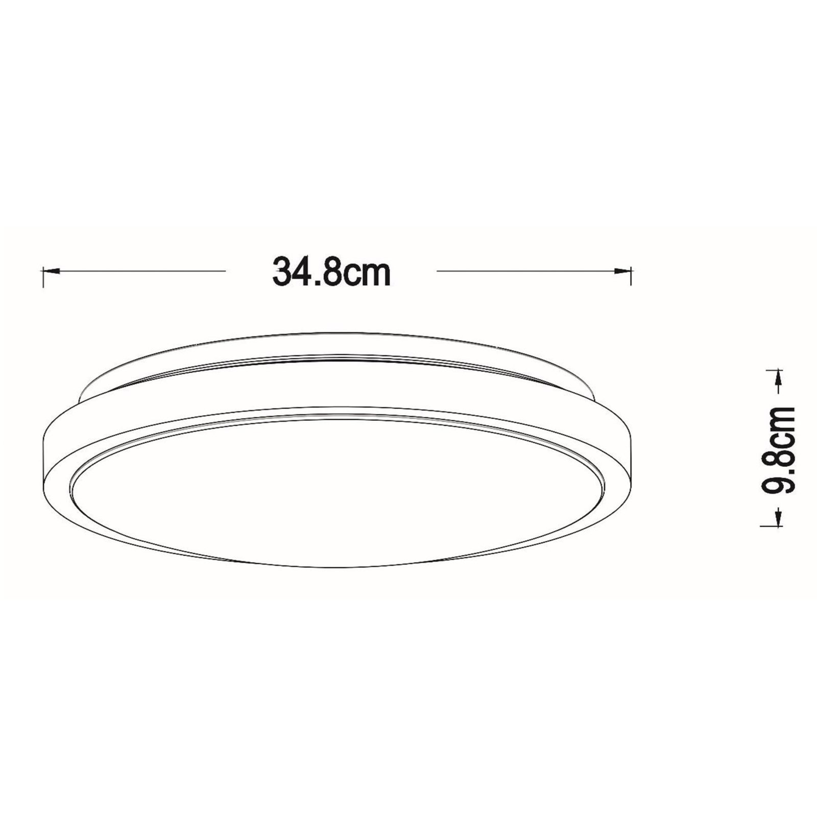 Dasher LED plafondlamp, wit, Ø 34,8 cm, 2700 K, IP44