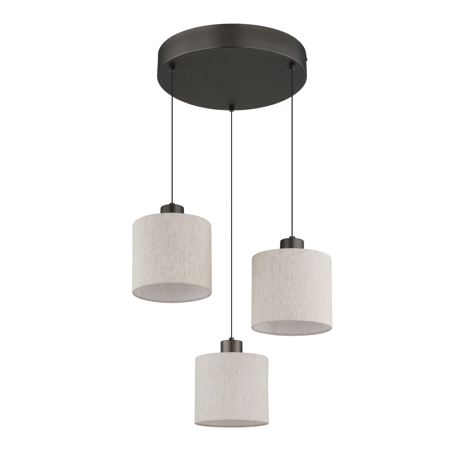 LED pakabinamas šviestuvas „Thea“, Ø 49 cm, 3 lemputės, kreminė/matinė juoda
