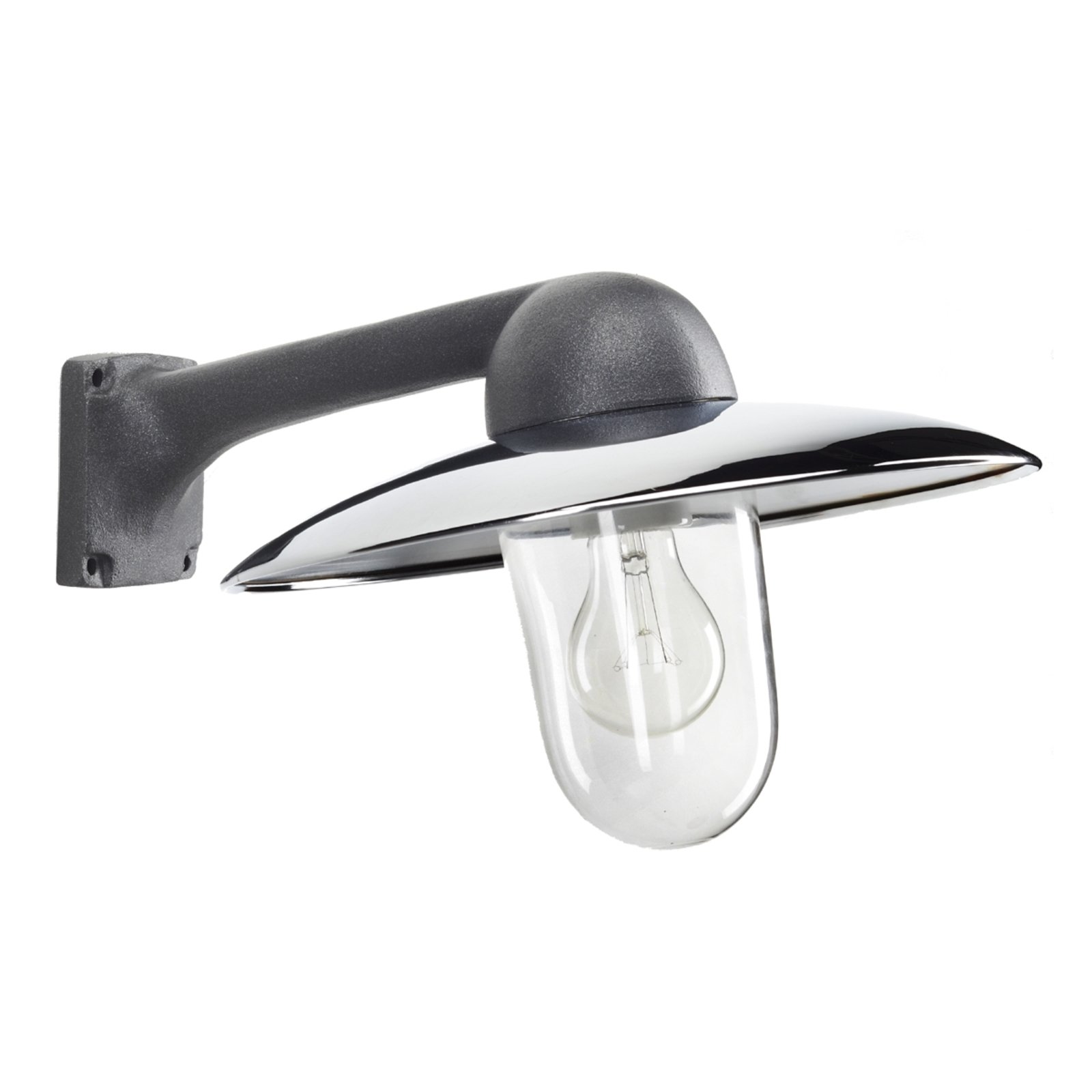 K. S. Verlichting Outdoor wall light Stabila, anthracite/chrome, aluminium, glass, E27, 75 W, energy efficiency: A++, W: 38 cm, H: 24 cm