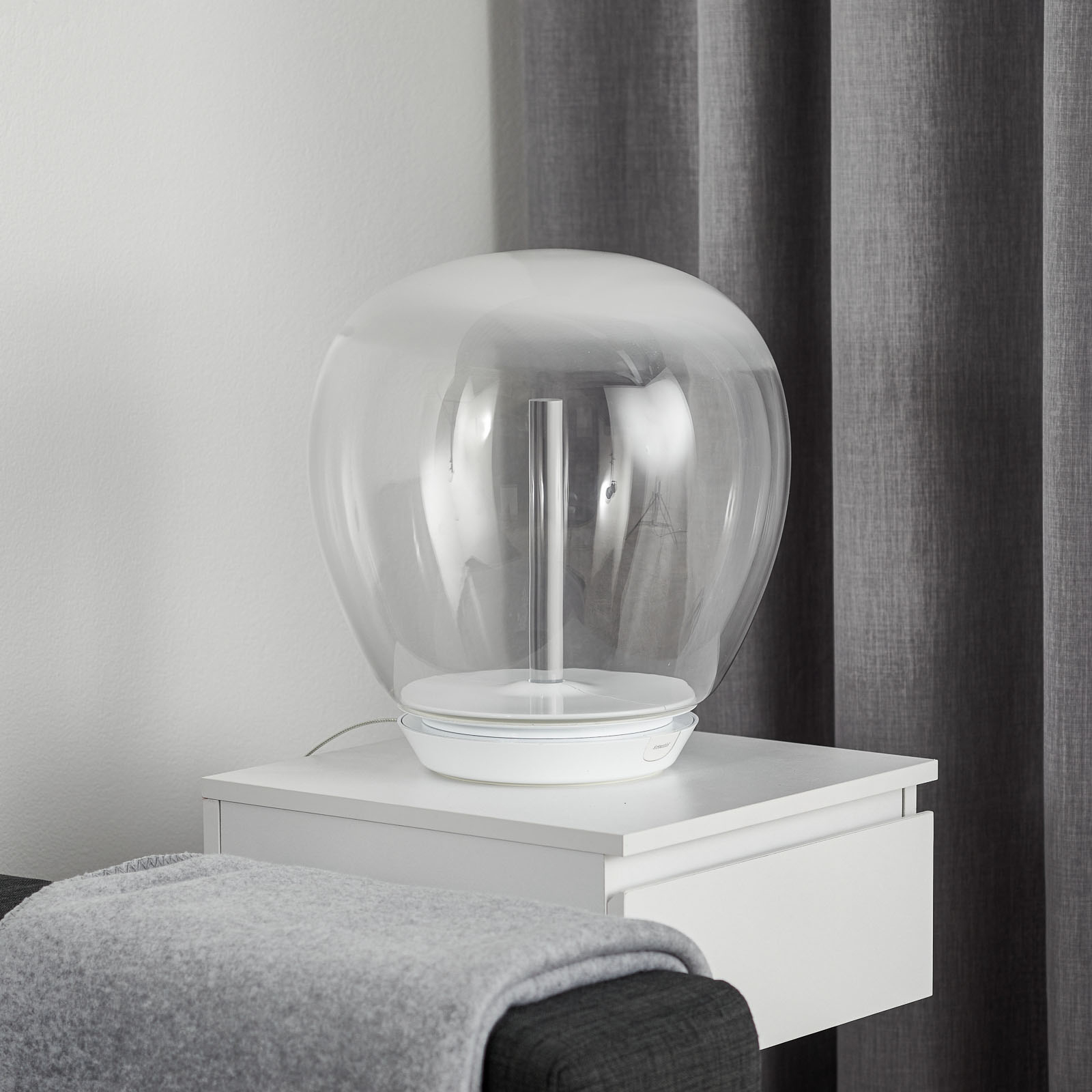 Artemide Empatia glass table lamp with LED, 36 cm, for Living / Dining Room, glass, methacrylate, aluminium, 26 W, energy efficiency: A, H: 38.2 cm