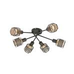 Lindby Eudoria ceiling lamp 6-bulb black/gold