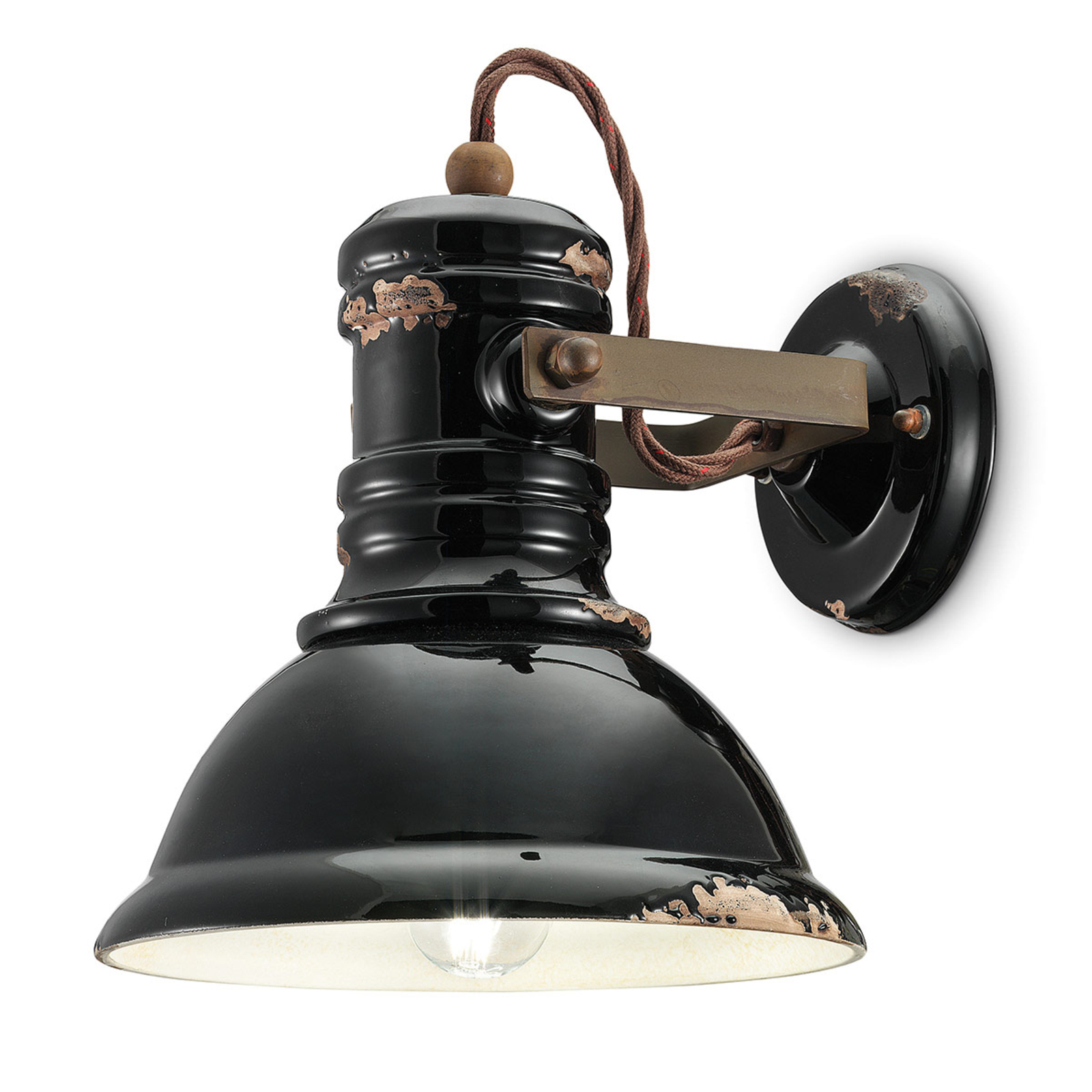 Lámpara de pared cerámica C1693 industrial negro