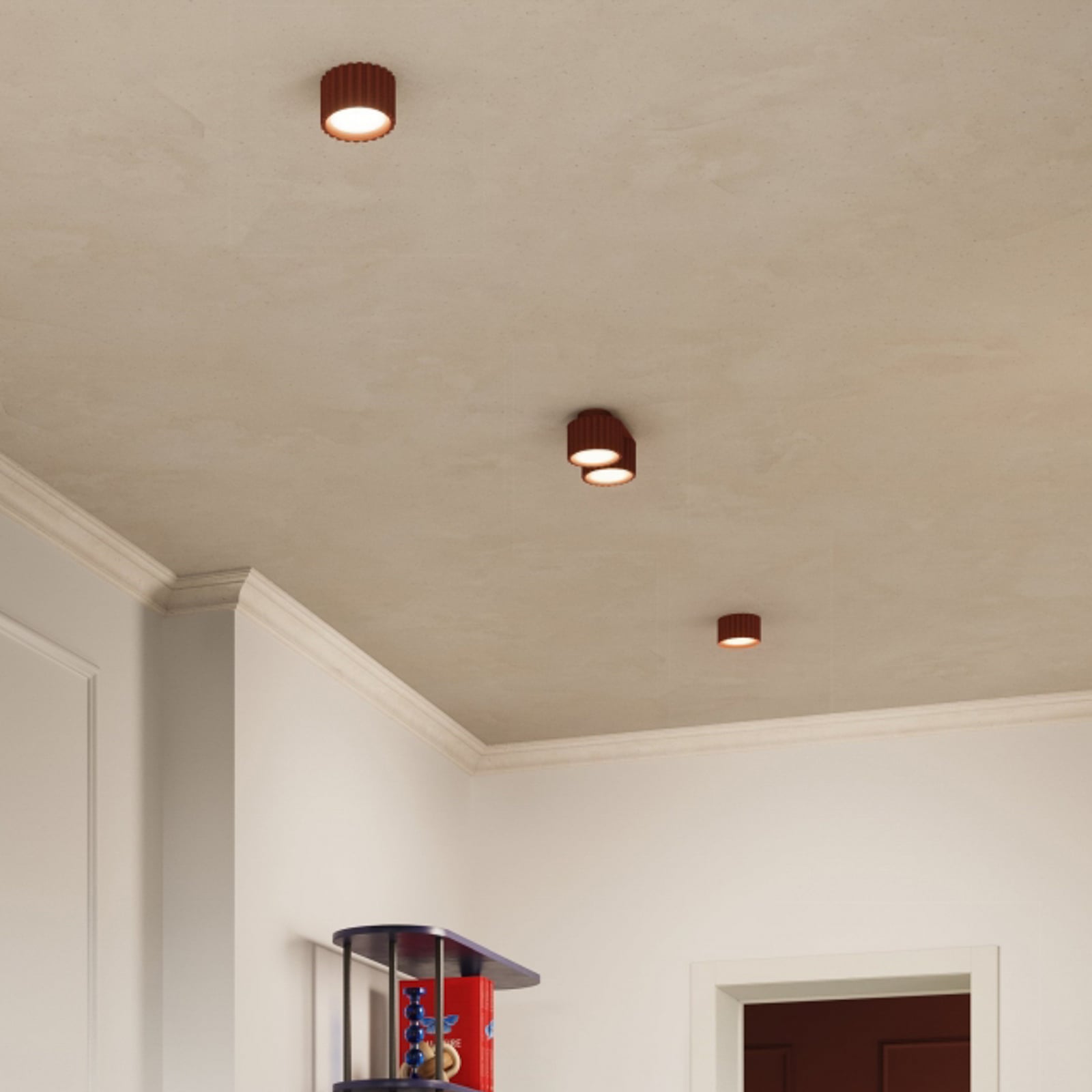 Plafonnier RIBLA, ocre, Ø 10 cm, métal, GX53 - SOLLUX