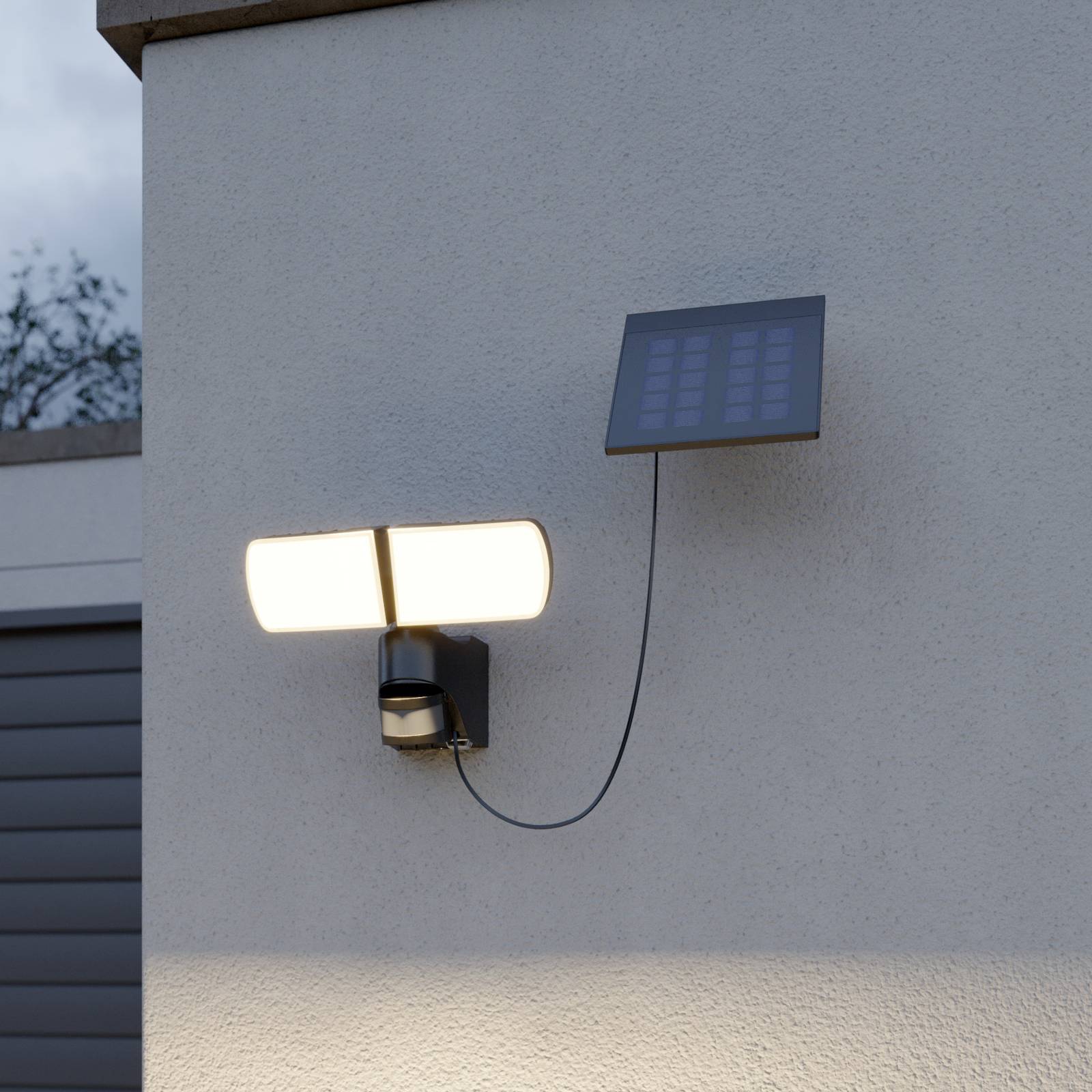 Arcchio Lissano LED-vægspot solcelle og sensor