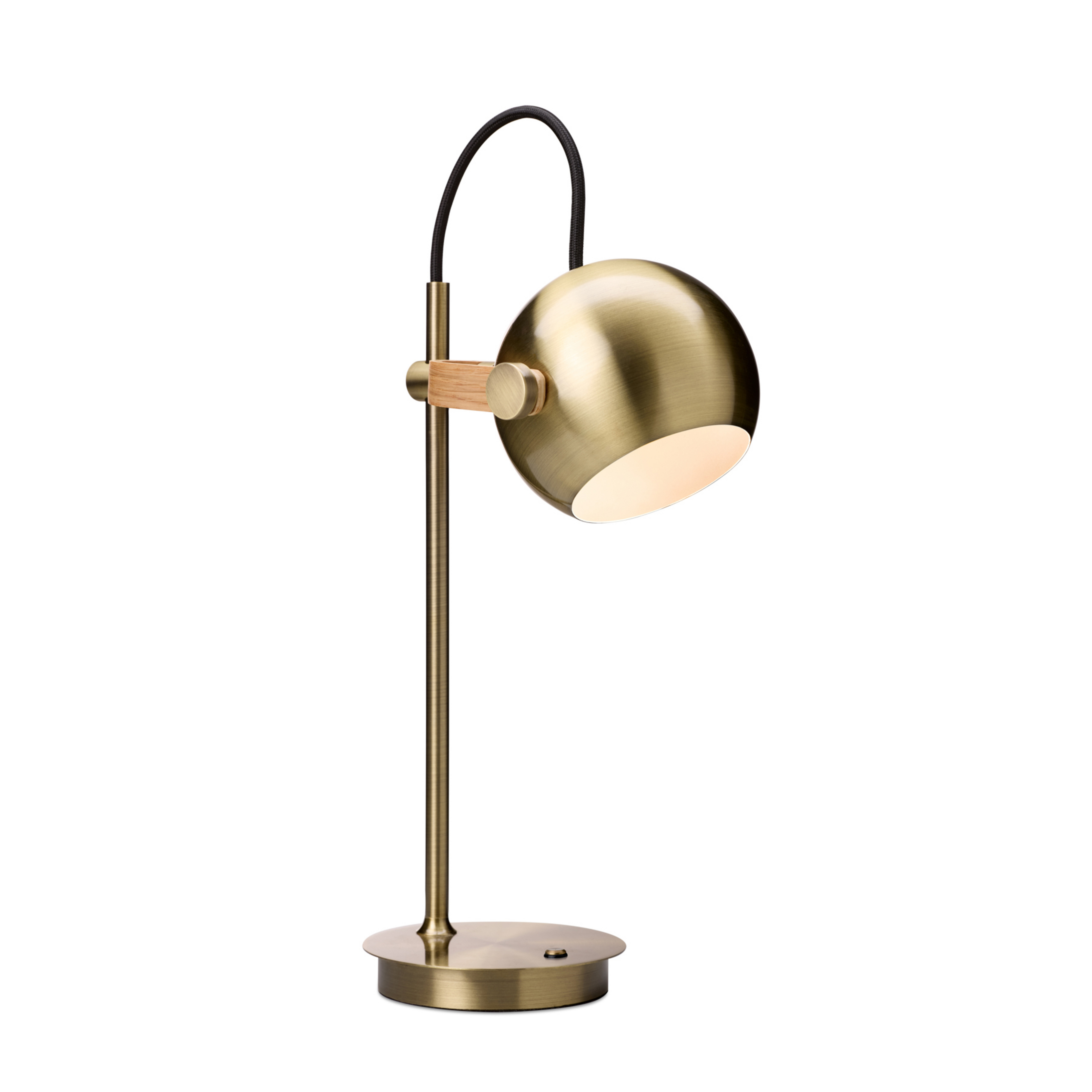 Lâmpada LED recarregável DC PORTABLE em metal latão antigo - Halo Design