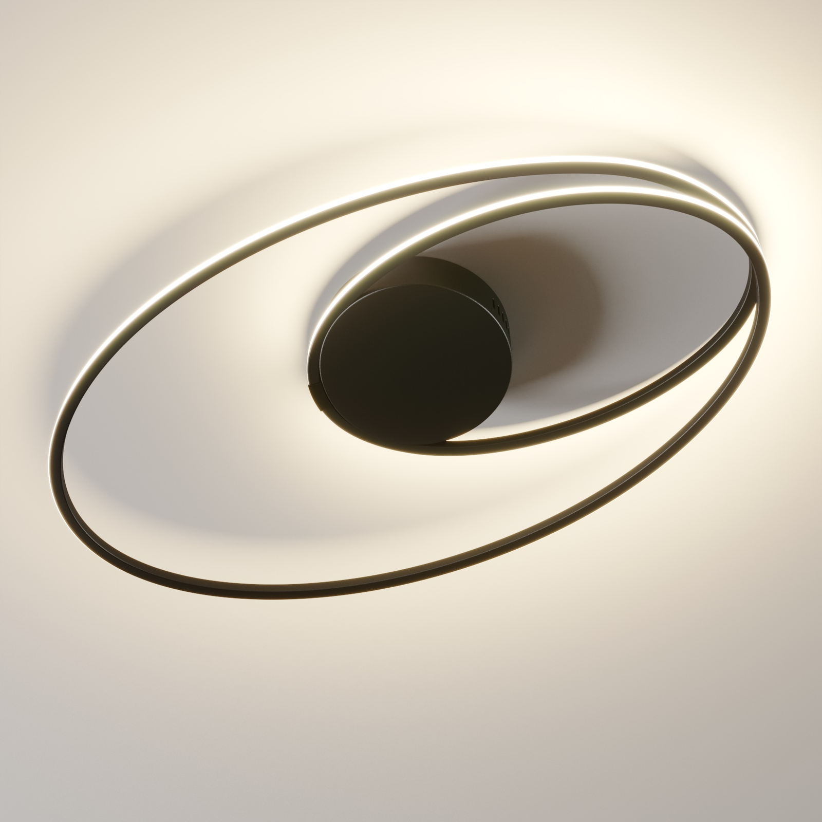 Lindby Xenias LED-taklampe, svart, 60 x 35 cm